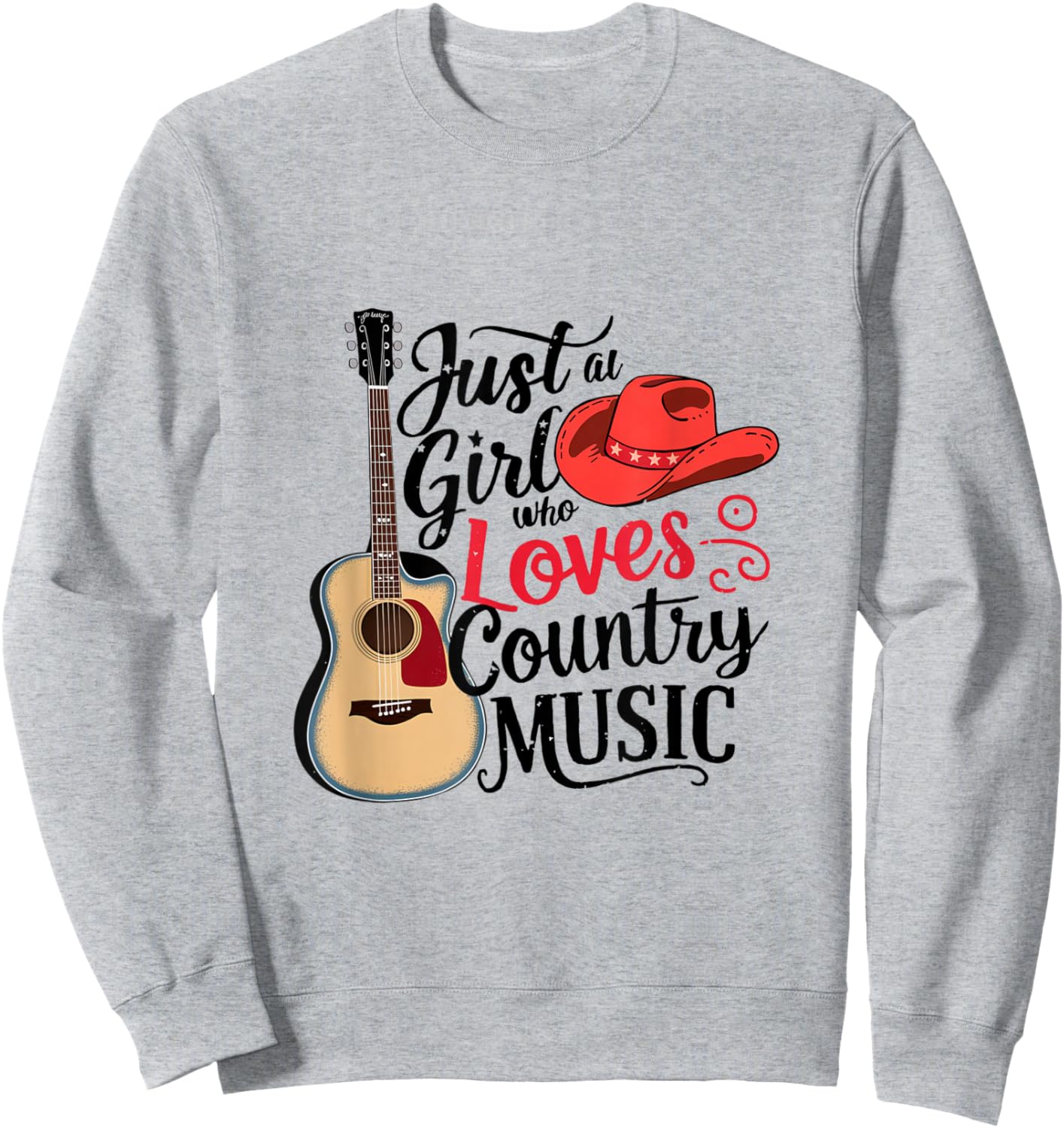 Just A Girl who Loves Country Music Cowboy Sweatshirt - Sweatshirt | Ash
