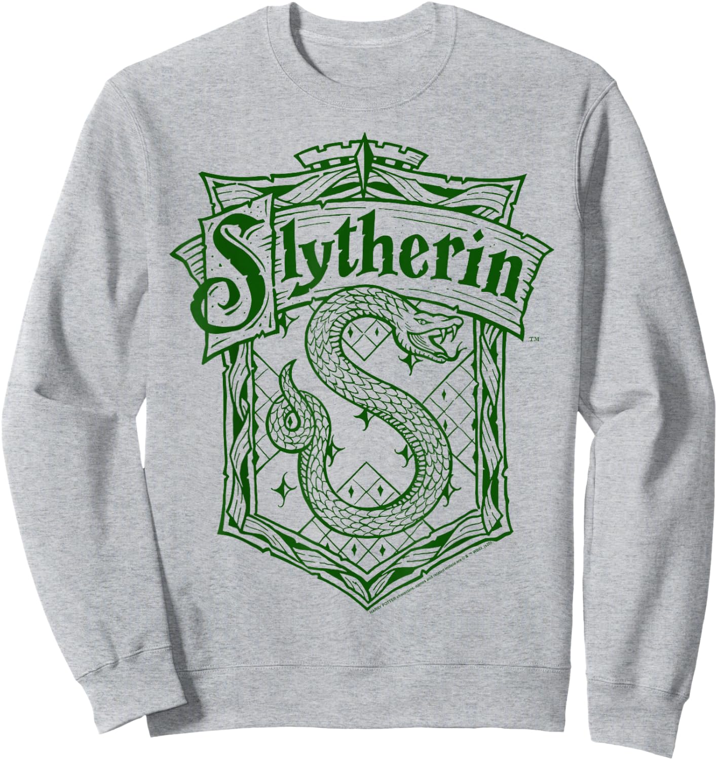 Harry Potter Slytherin Detailed Crest Small Sweatshirt - Sweatshirt | Ash