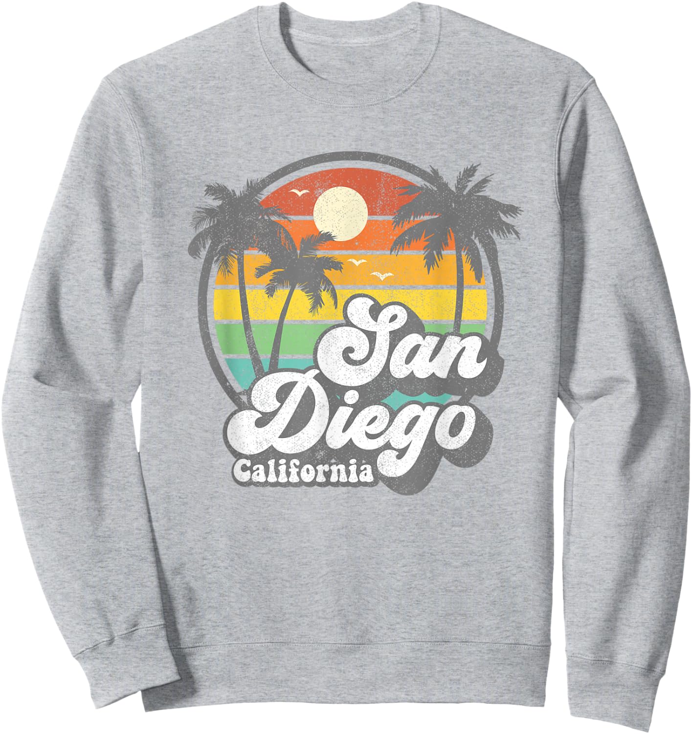 Vintage San Diego Beach California Surfing Retro Surf Gift Small Sweatshirt - Sweatshirt | Ash