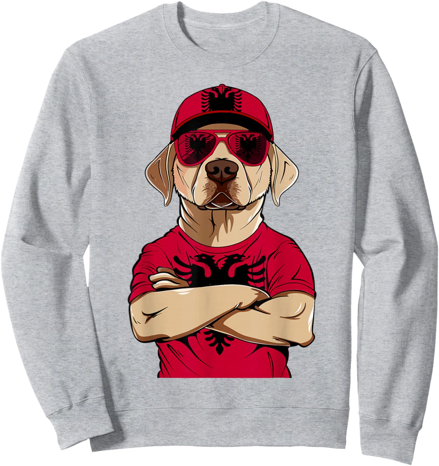 Albanian Flag Dog Mom Souvenirs Products Dogs Albania Sweatshirt - Sweatshirt | Ash