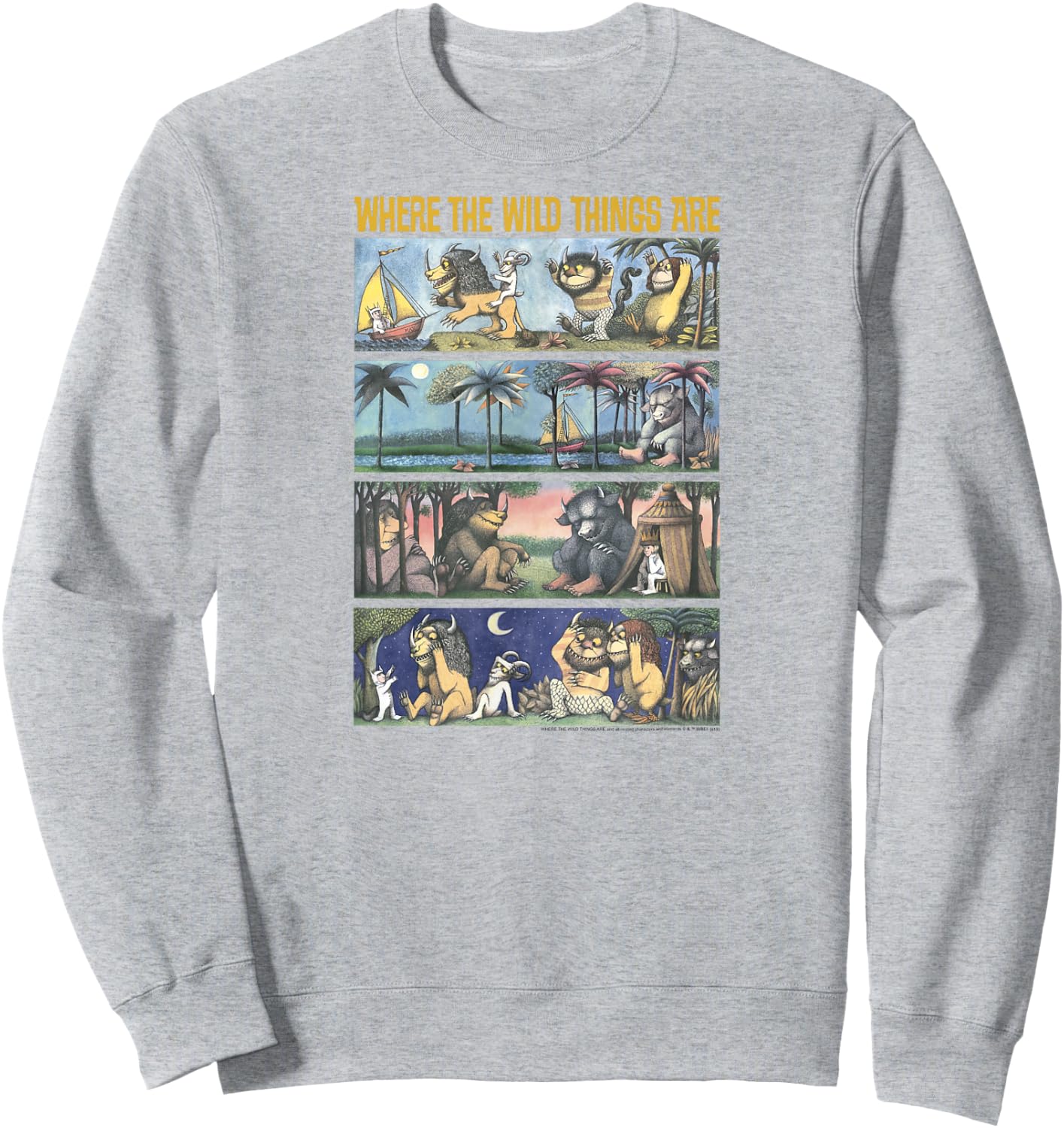 Where The Wild Things are Storybook Panels Sweatshirt - Sweatshirt | Ash