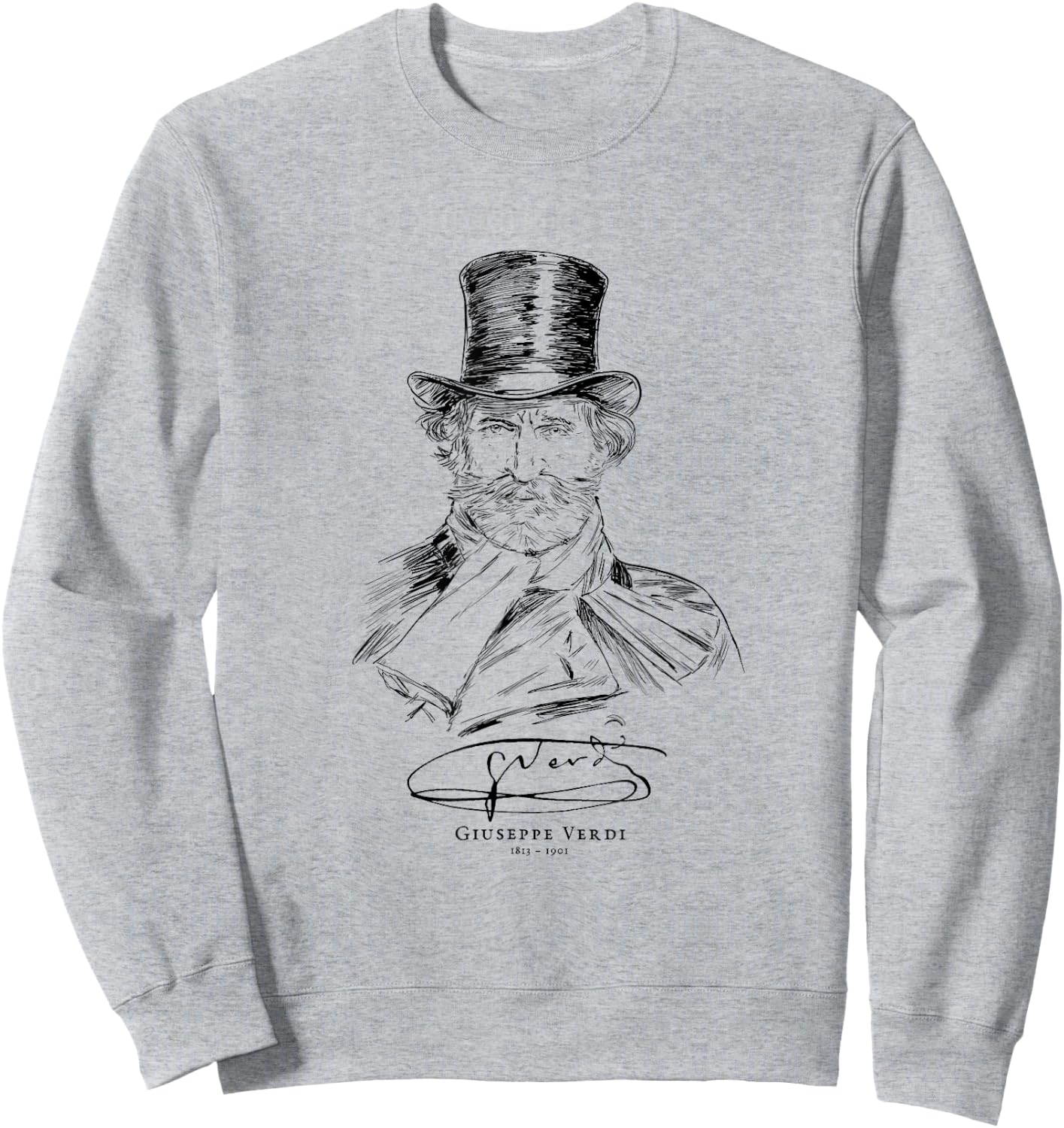 Giuseppe Verdi-Italian-Classical Music-Opera Sweatshirt - Sweatshirt | Ash