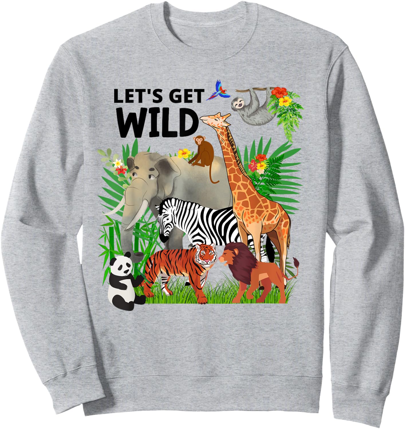 Zoo Animals Wildlife Birthday Party A Day At The Zoo Safari Sweatshirt - Sweatshirt | Ash