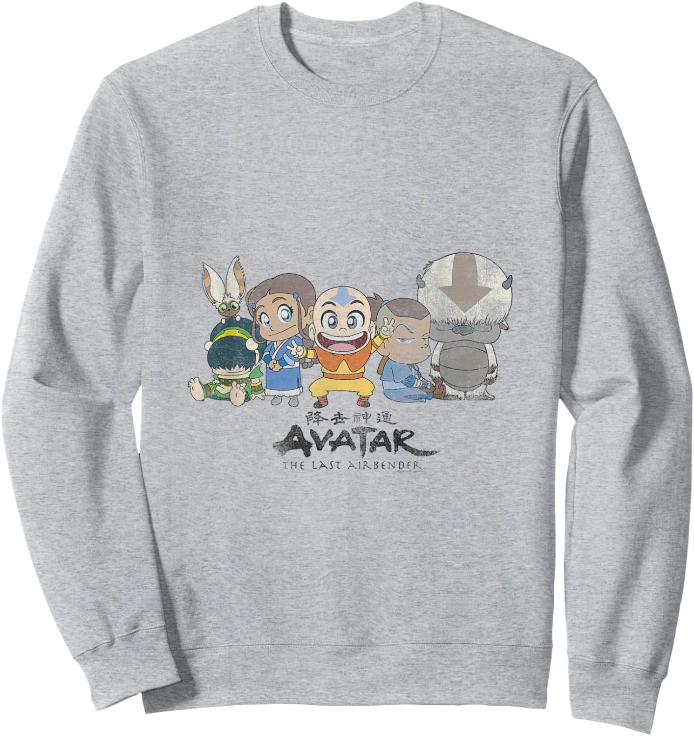 Avatar Gaang Aang Katara Sokka Toph Momo Chibi Cute Sitting Sweatshirt - Sweatshirt | Ash