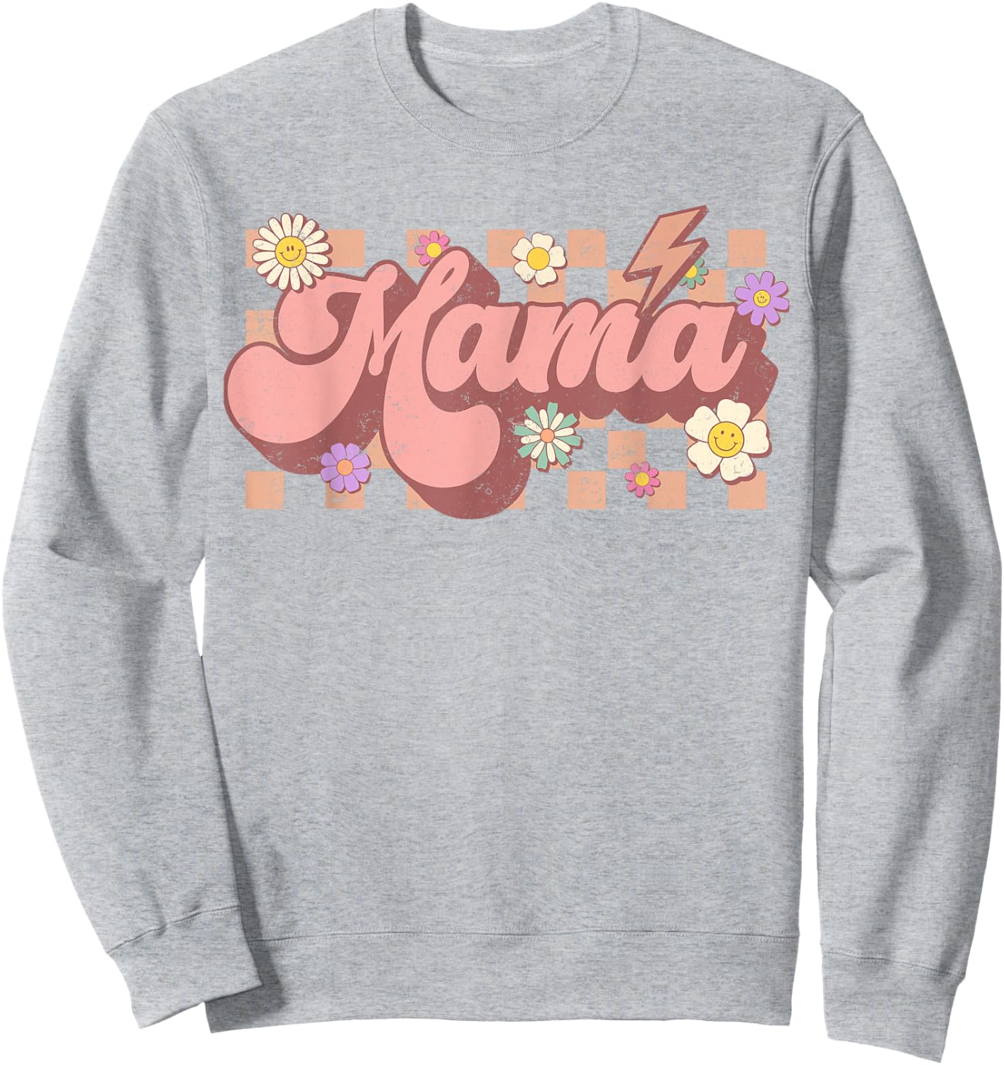 Mama And Mini , Matching Groovy Mommy and Me, Retro Mama Sweatshirt - Sweatshirt | Ash