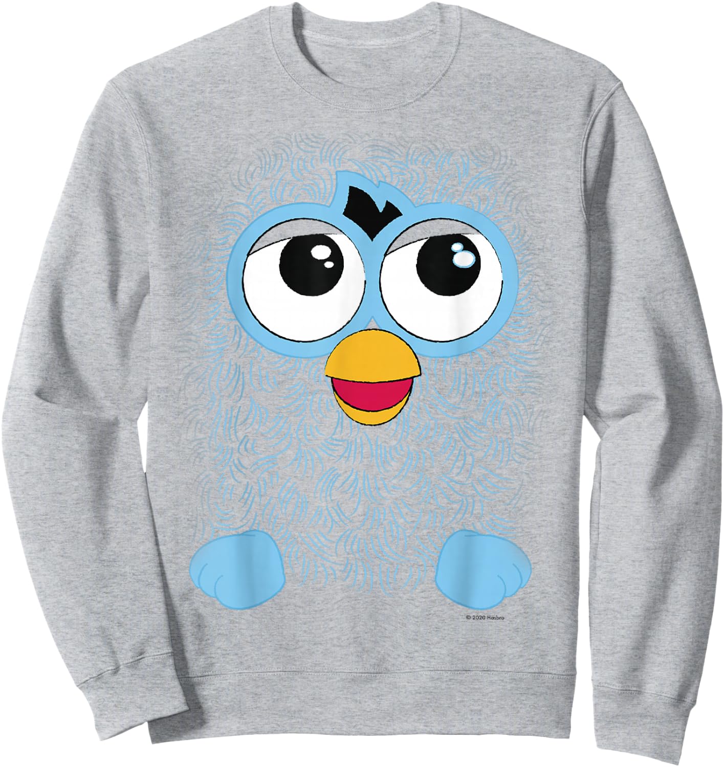 Furby Retro Big Blue Smiling Face Sweatshirt - Sweatshirt | Ash