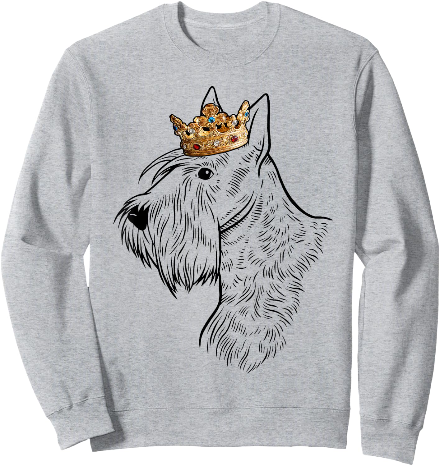Scottish Terrier Dog Wearing Crown Sweatshirt - Sweatshirt | Ash