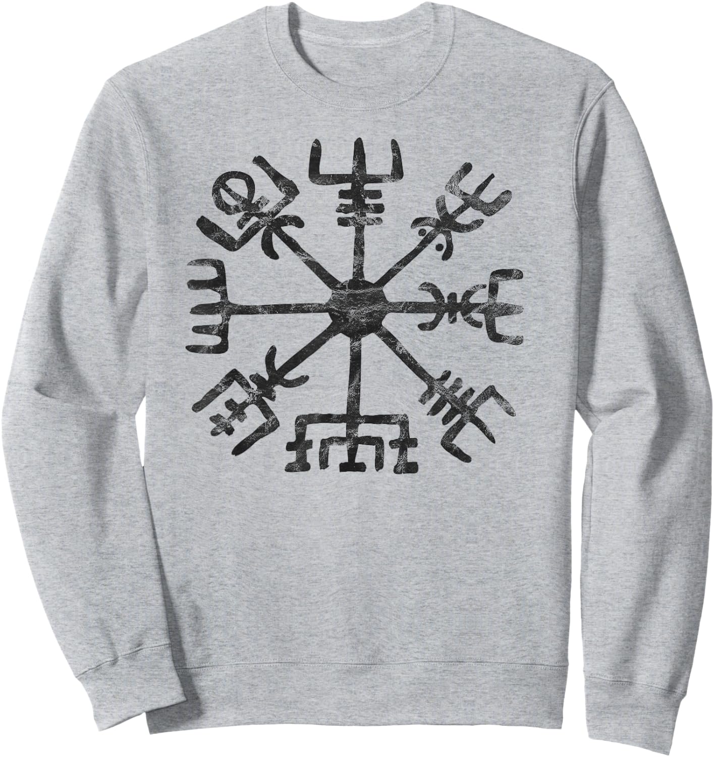 Vegvisir Viking Compass Rune Protection Symbol Celtic Nordic Sweatshirt - Sweatshirt | Ash