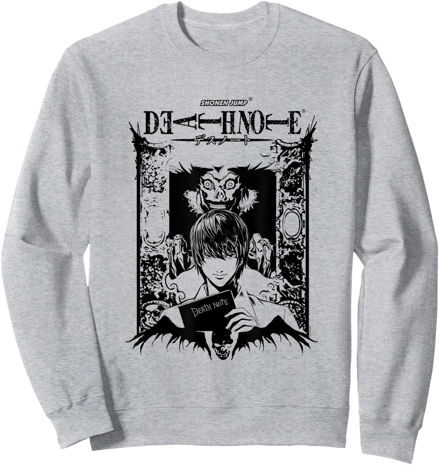 Death Note Light and Ryuk in Ornate Frame Anime Sweatshirt - Sweatshirt | Ash