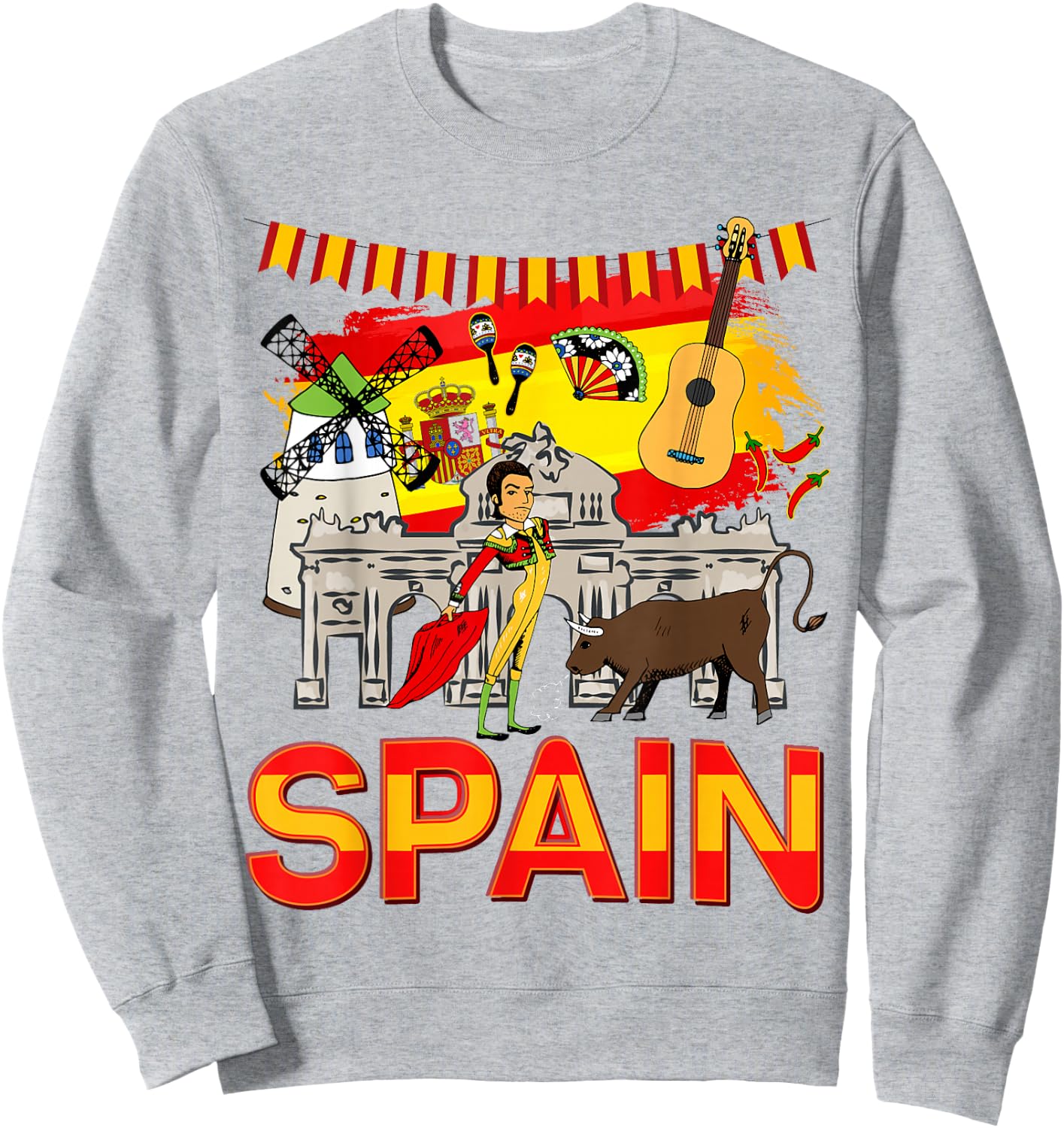 Spanish Flag Idea for Kids & Spanish Memorabilia Spain Sweatshirt - Sweatshirt | Ash
