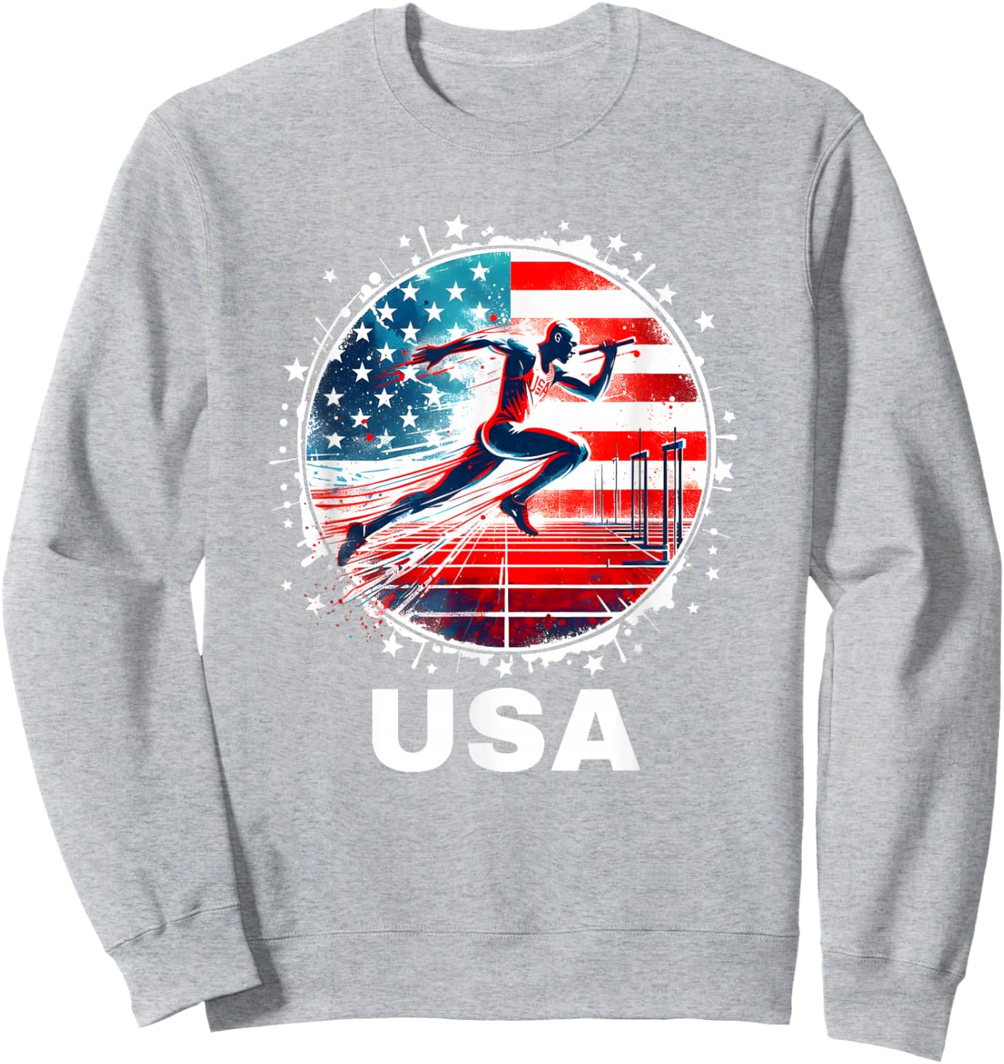 Track and Field USA Men Women Kids Running Apparel USA Sweatshirt - Sweatshirt | Ash