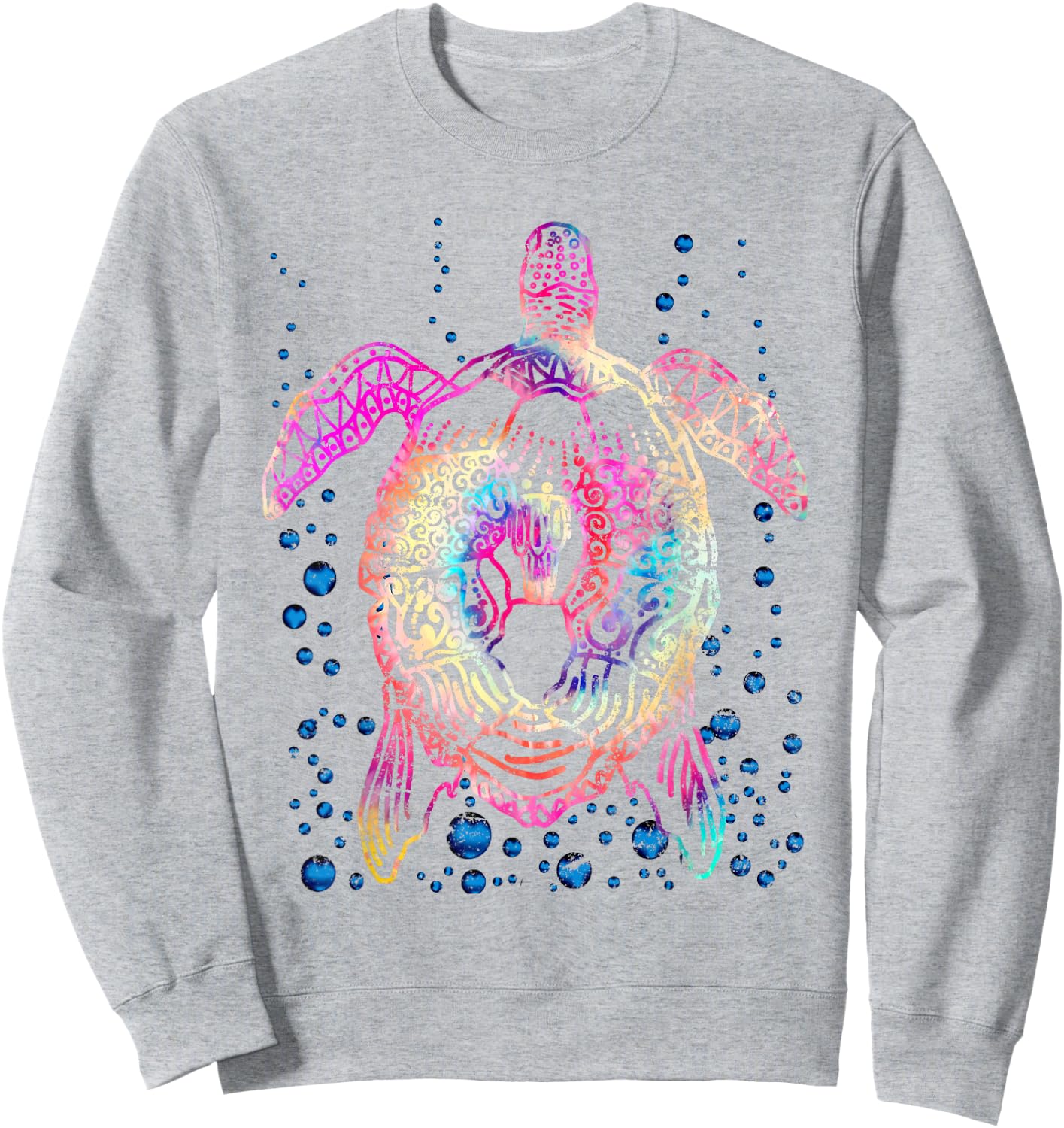Ocean Animal Tie Dye Tribal Sea Animal Maori Turtle Sweatshirt - Sweatshirt | Ash