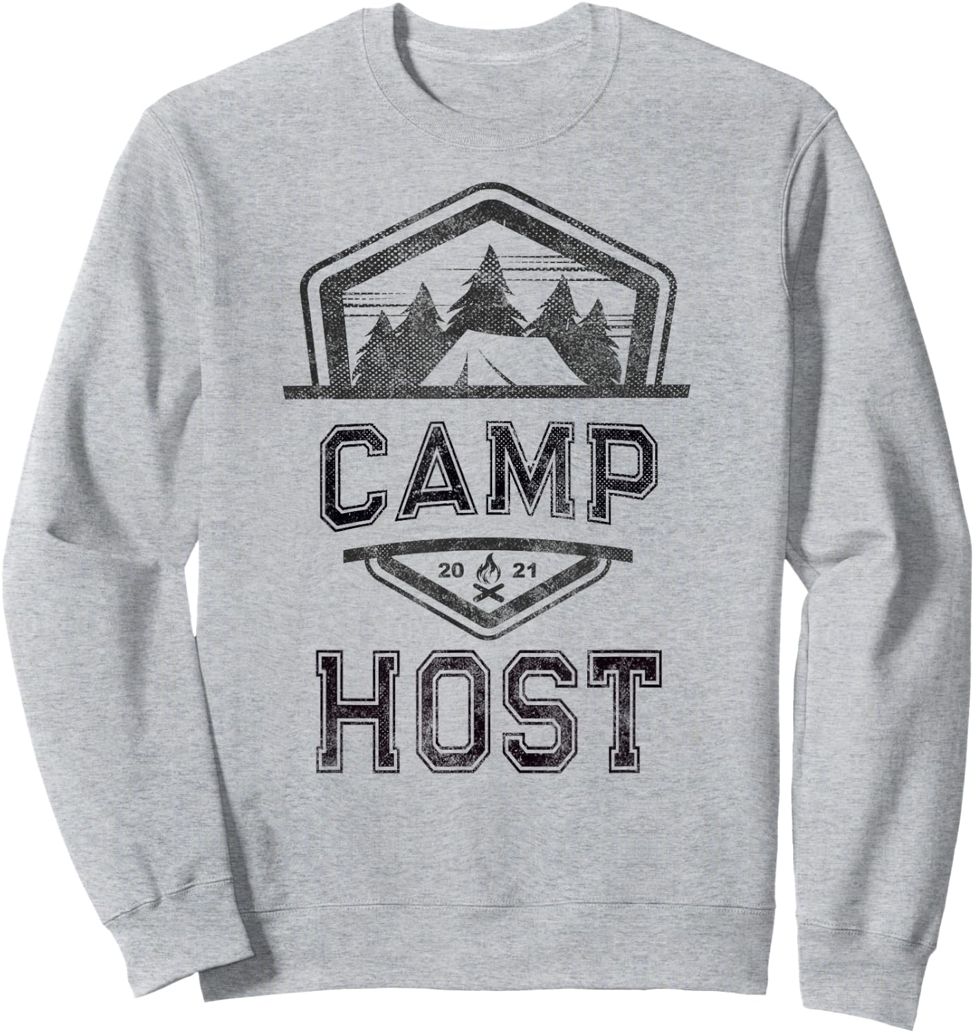 CAMP HOST Campground Staff Campsite Team Hosting Kids Yellow Sweatshirt - Sweatshirt | Ash