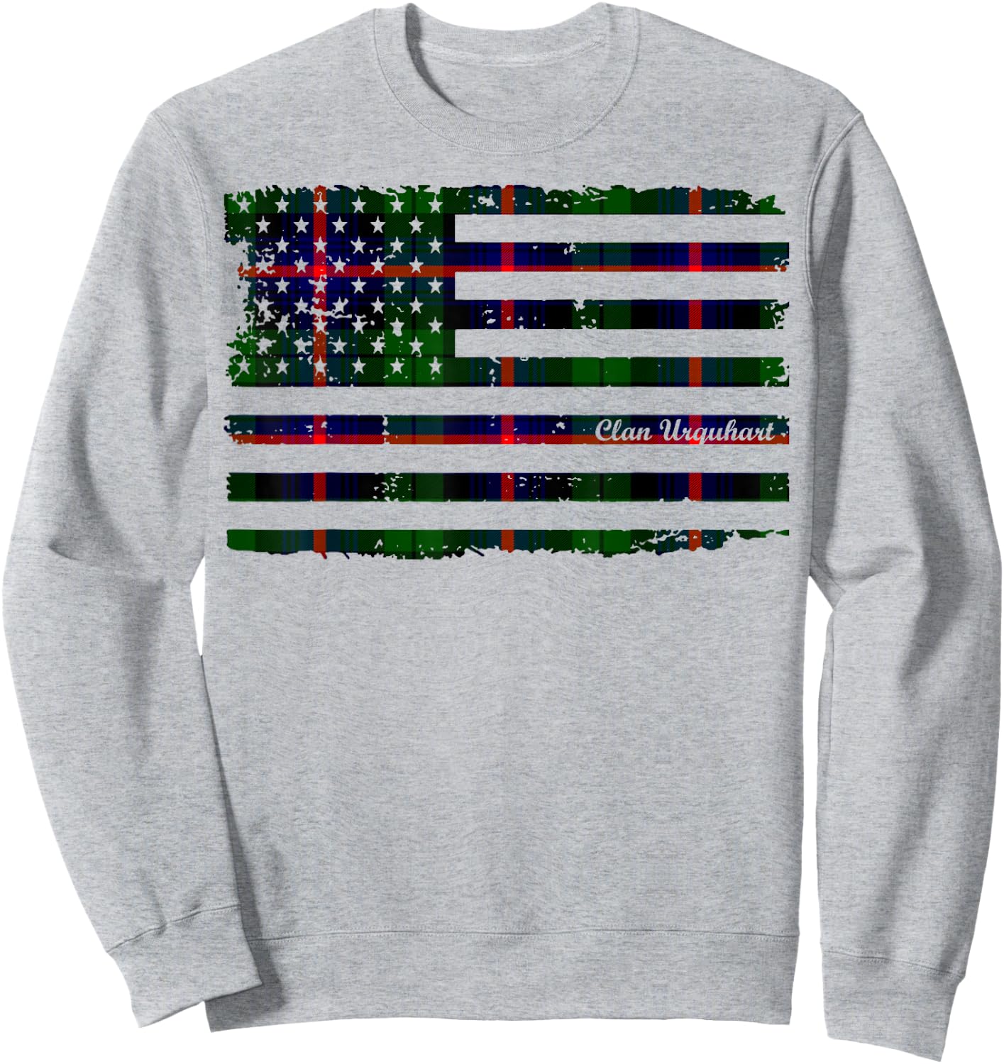 Urquhart surname American Flag Scottish tartan Sweatshirt - Sweatshirt | Ash