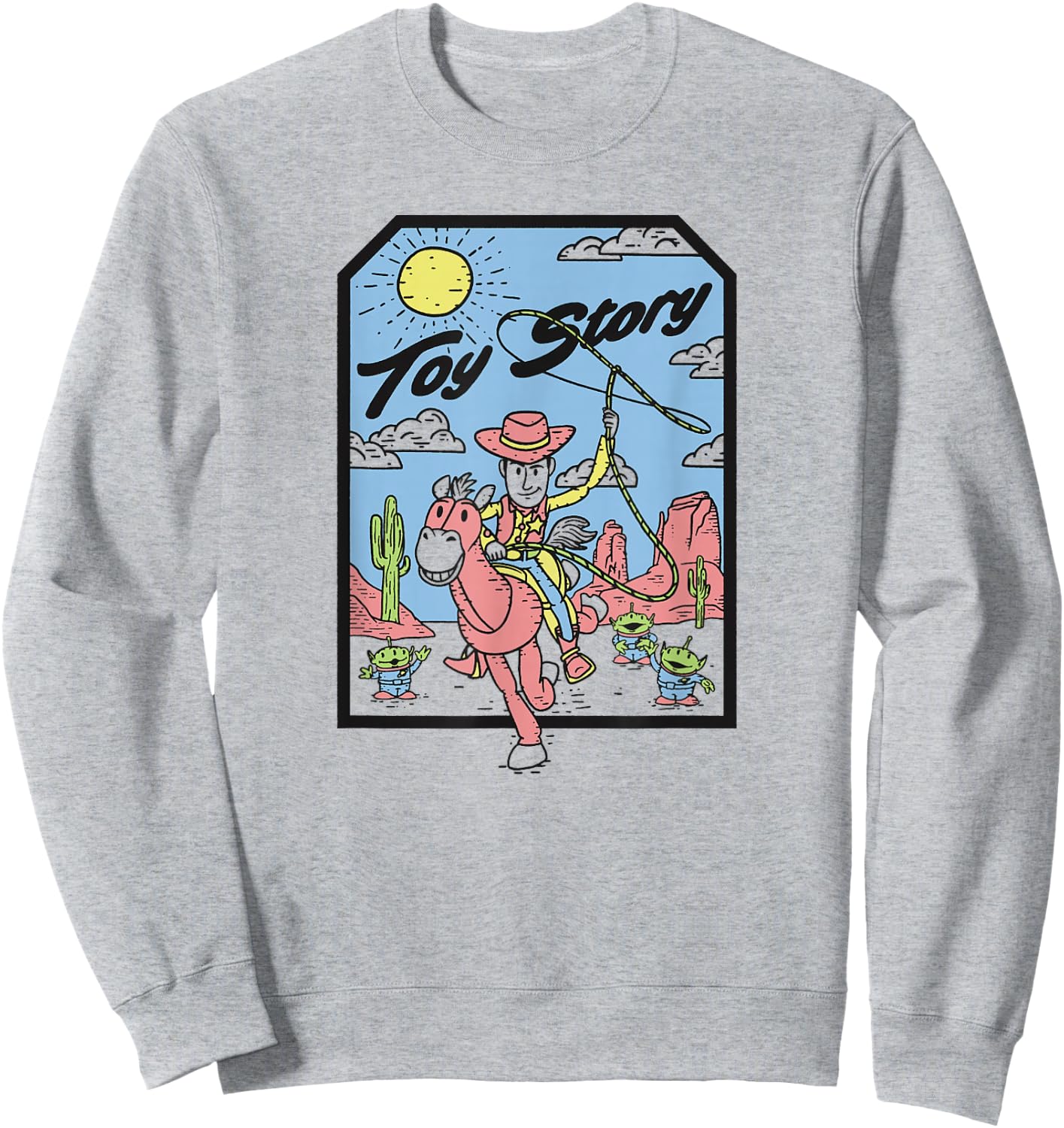 Disney Pixar Toy Story Woody & Bullseye Lasso Portrait Sweatshirt - Sweatshirt | Ash