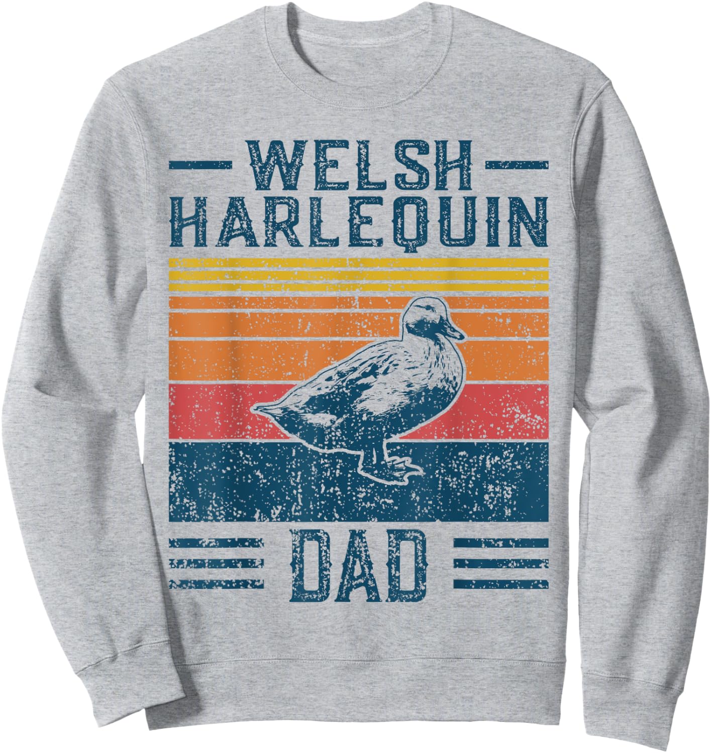 Best Duck Dad Men - Vintage Welsh Harlequin Sweatshirt - Sweatshirt | Ash