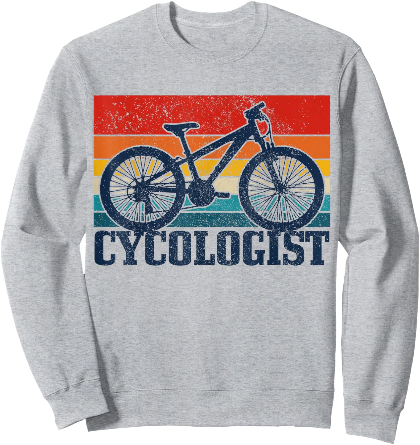 Vintage Cycologist Mountain Bike MTB Cycling Funny Gift Sweatshirt - Sweatshirt | Ash