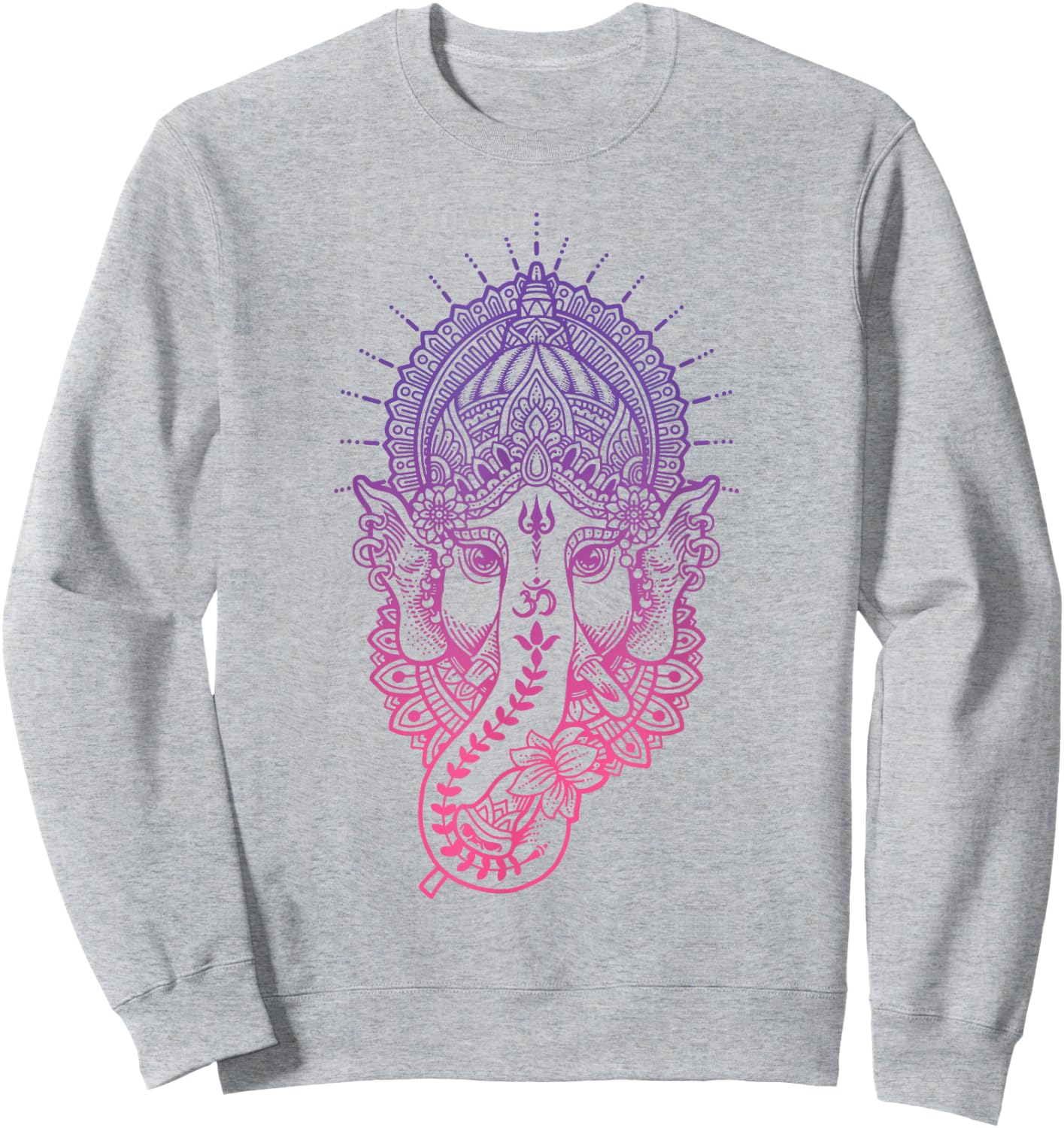 Ganesh Symbol Yoga Hindu Elephant Men Women Meditation Sweatshirt - Sweatshirt | Ash