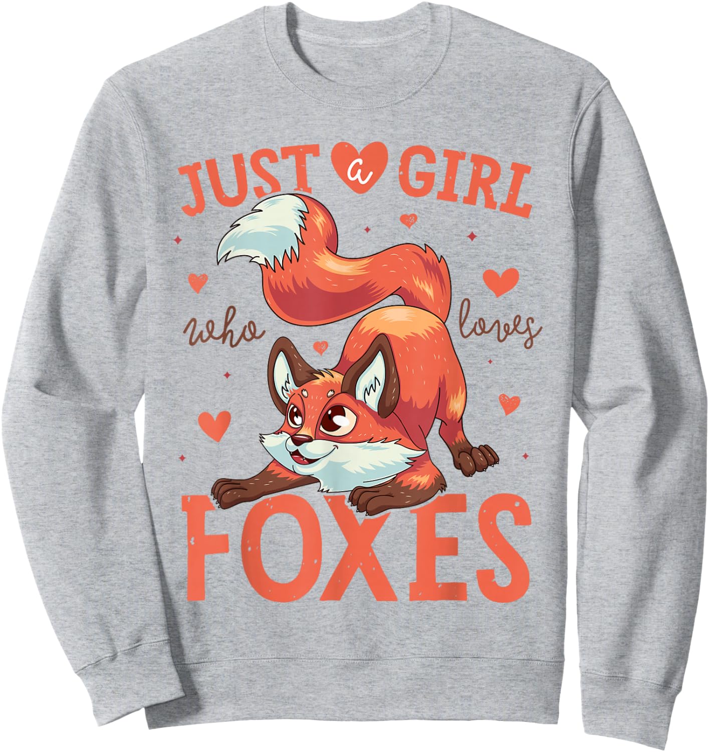 Just a Girl Who Loves Foxes Art Cute Fox Women Sweatshirt - Sweatshirt | Ash
