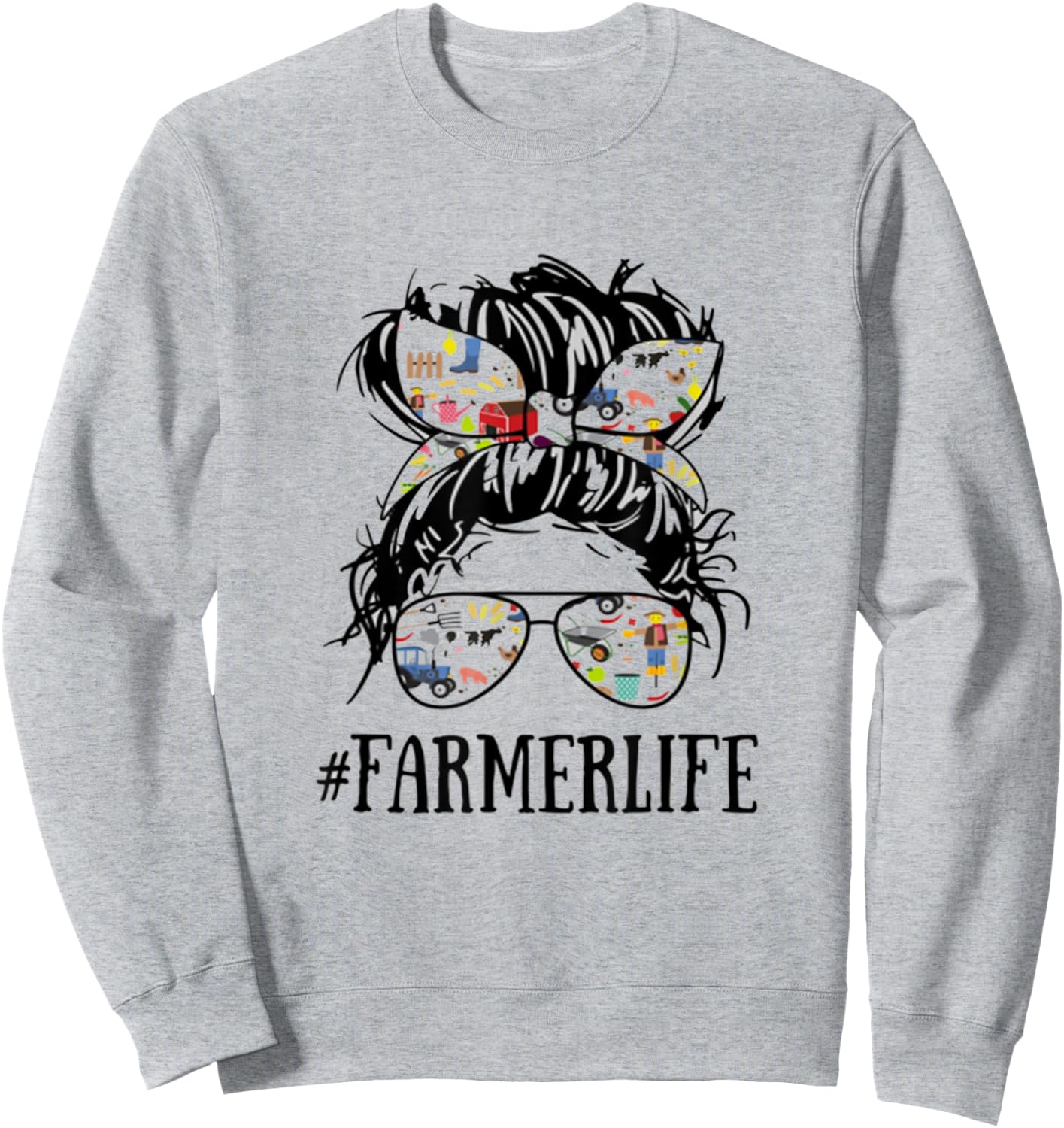 Farmers and Farming lovers gift Women's Farm Life Farmer Life For Farmer Girl Farming Sweatshirt - Sweatshirt | Ash
