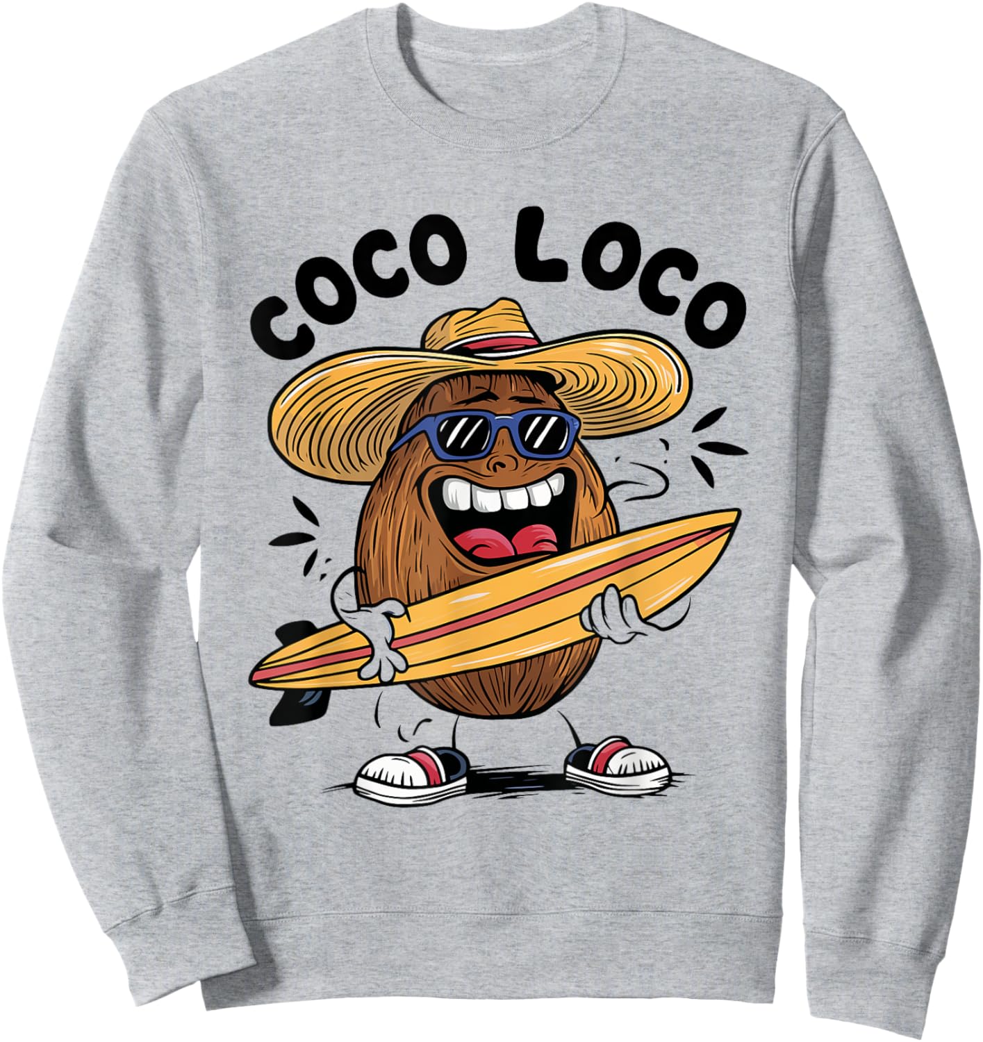 Funny Coconut Coco Loco Sweatshirt - Sweatshirt | Ash