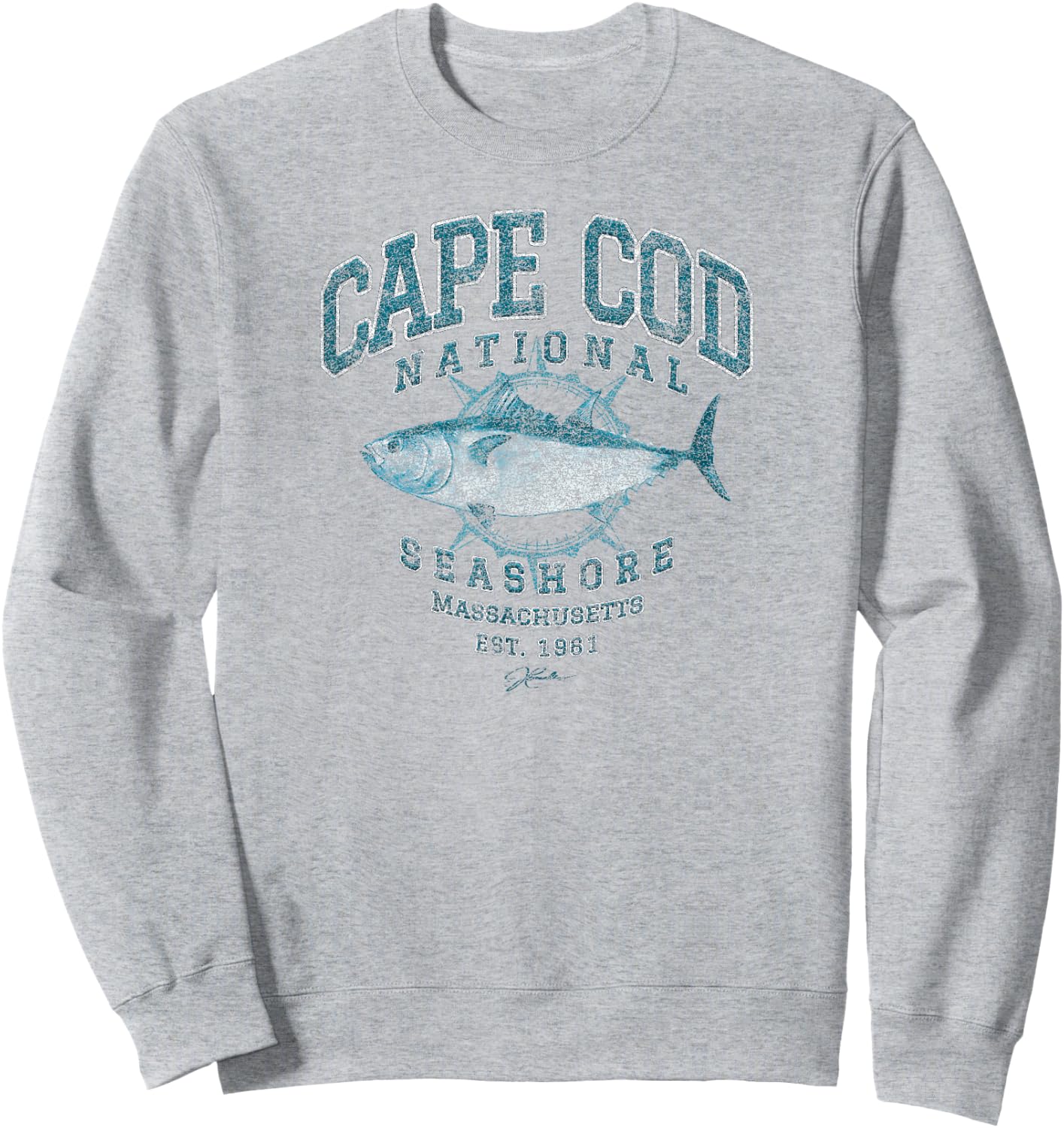 JCombs: Cape Cod National Seashore, MA, Bluefin Tuna Sweatshirt - Sweatshirt | Ash