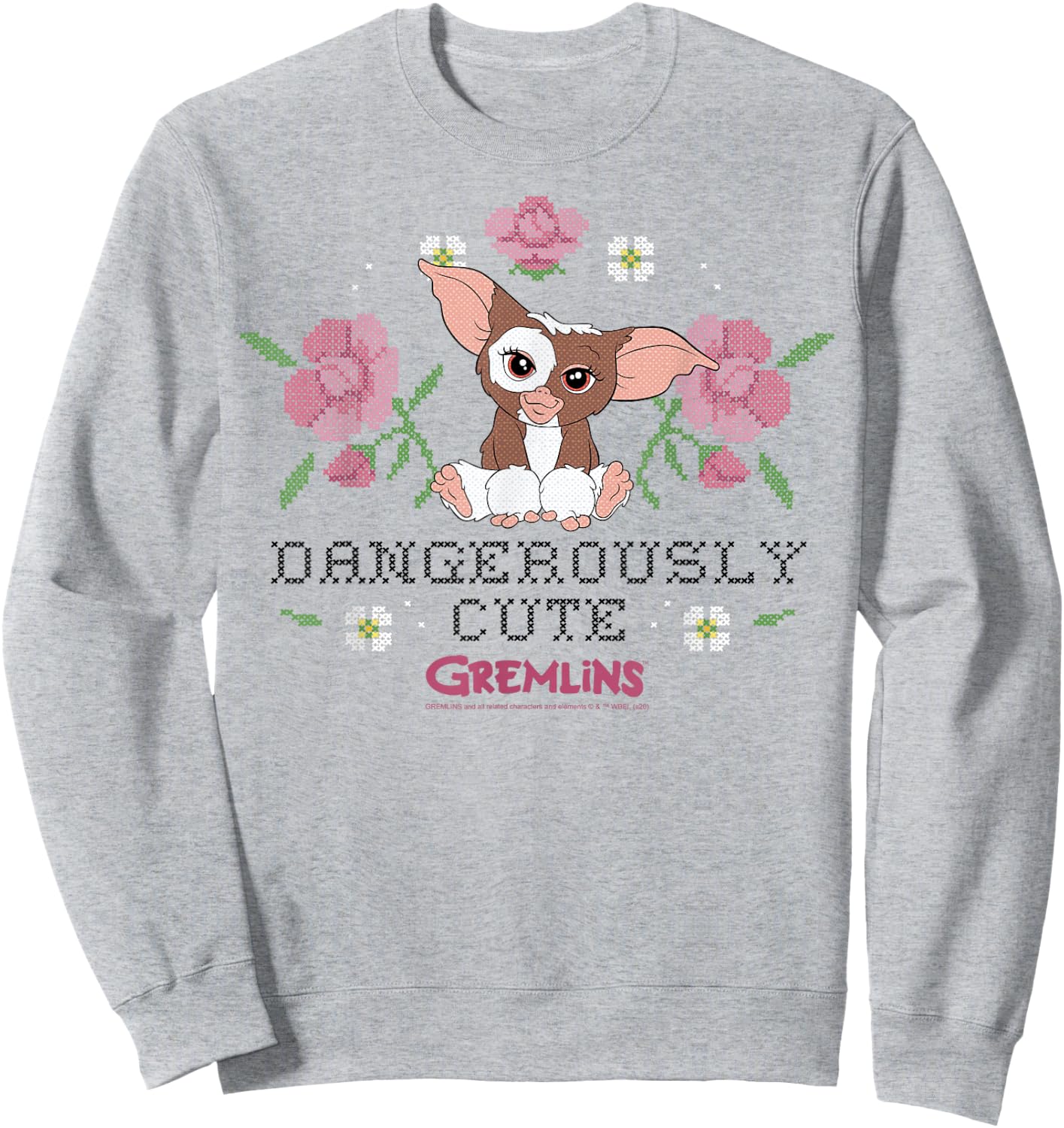 Gremlins Gizmo Dangerously Cute Faux Stitched Sweatshirt - Sweatshirt | Ash