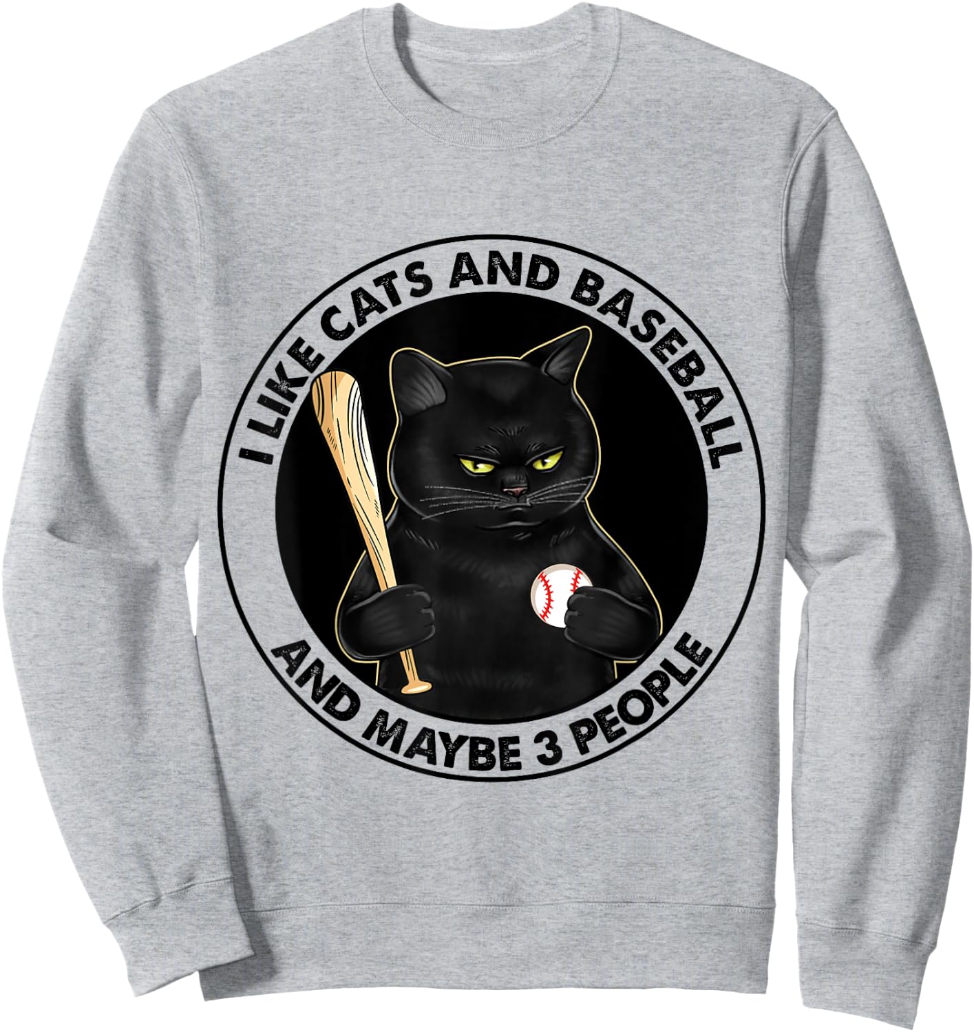 I Like Cats And Baseball Sweatshirt - Sweatshirt | Ash