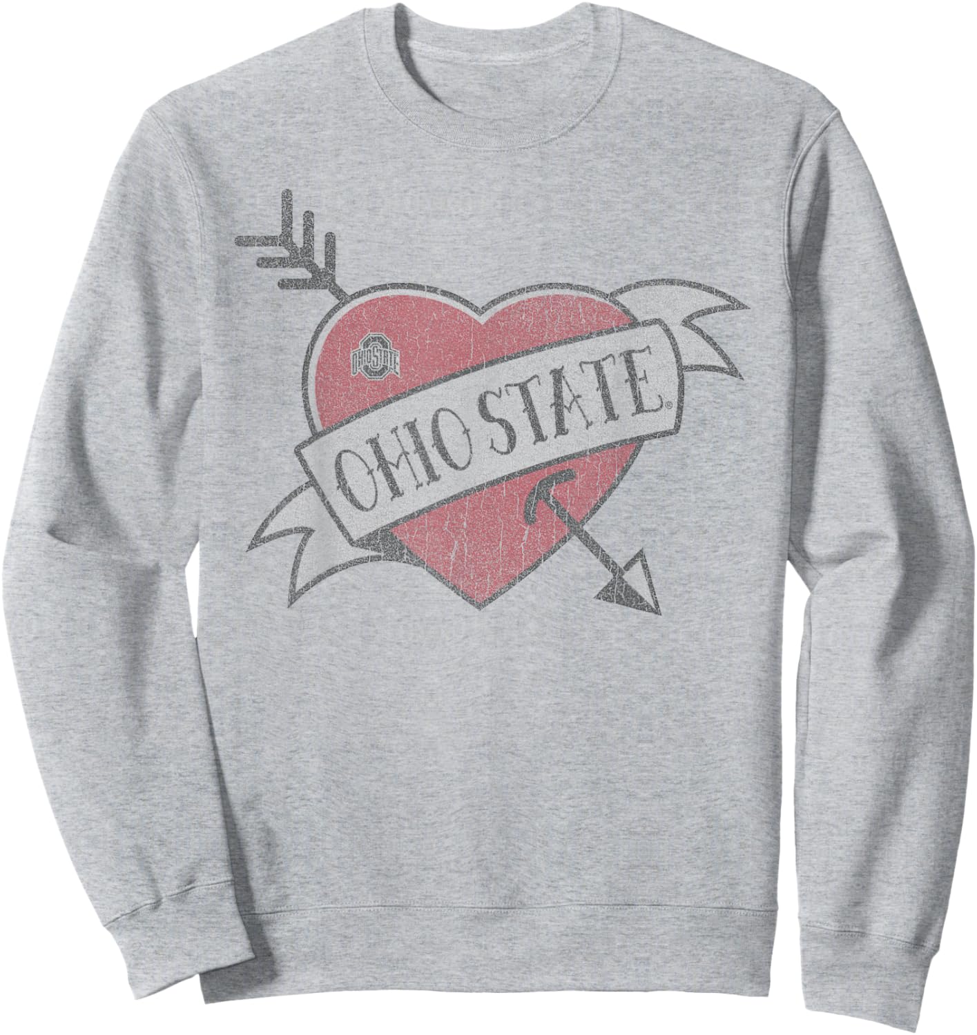 Ohio State Buckeyes Valentine Soft Gray Officially Licensed Sweatshirt - Sweatshirt | Ash