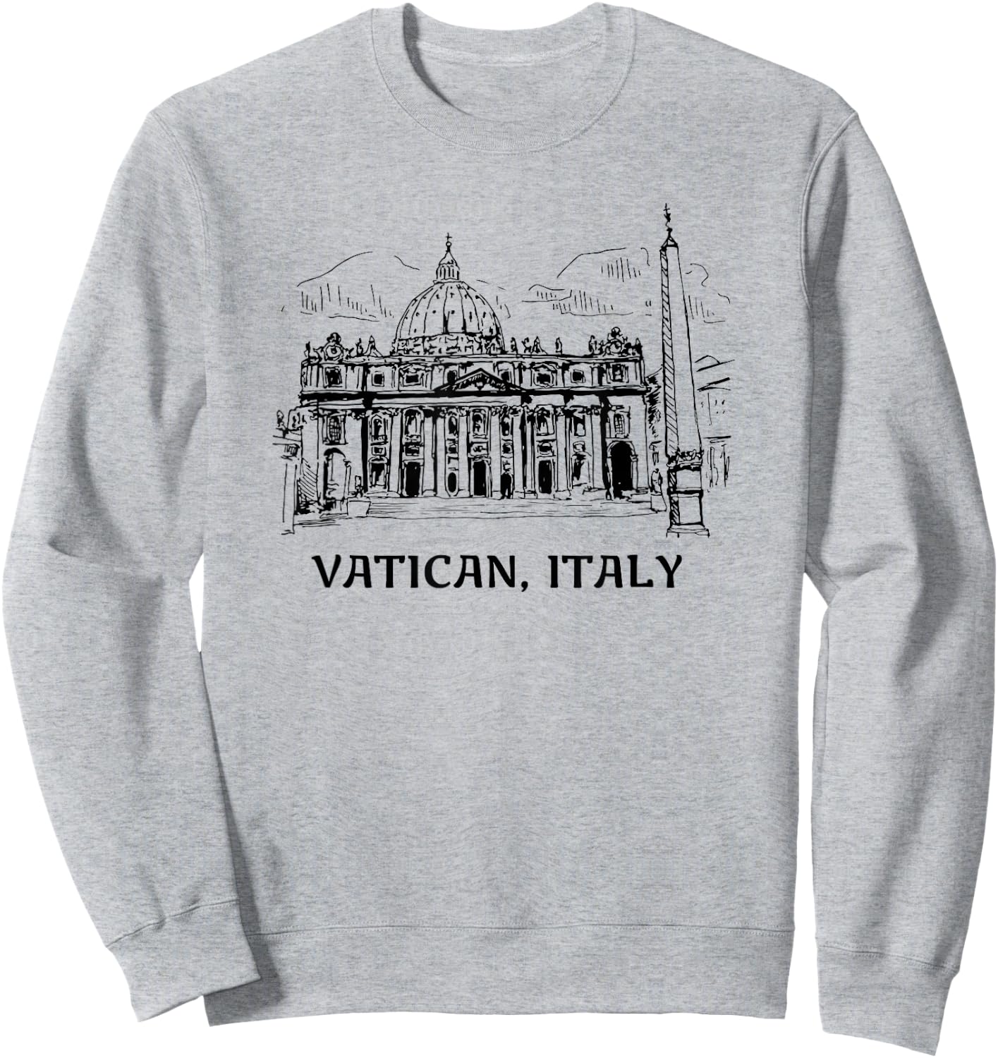 Tee4One Travel Vacation Countries Vatican City Italy Summer Travel Sweatshirt - Sweatshirt | Ash