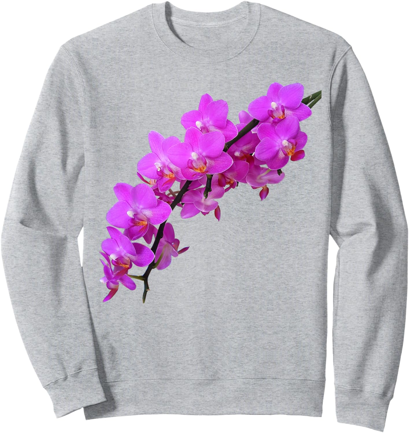 Branch of Pink Magenta Phalaenopsis Orchids 2 Shapes Mania Sweatshirt - Sweatshirt | Ash