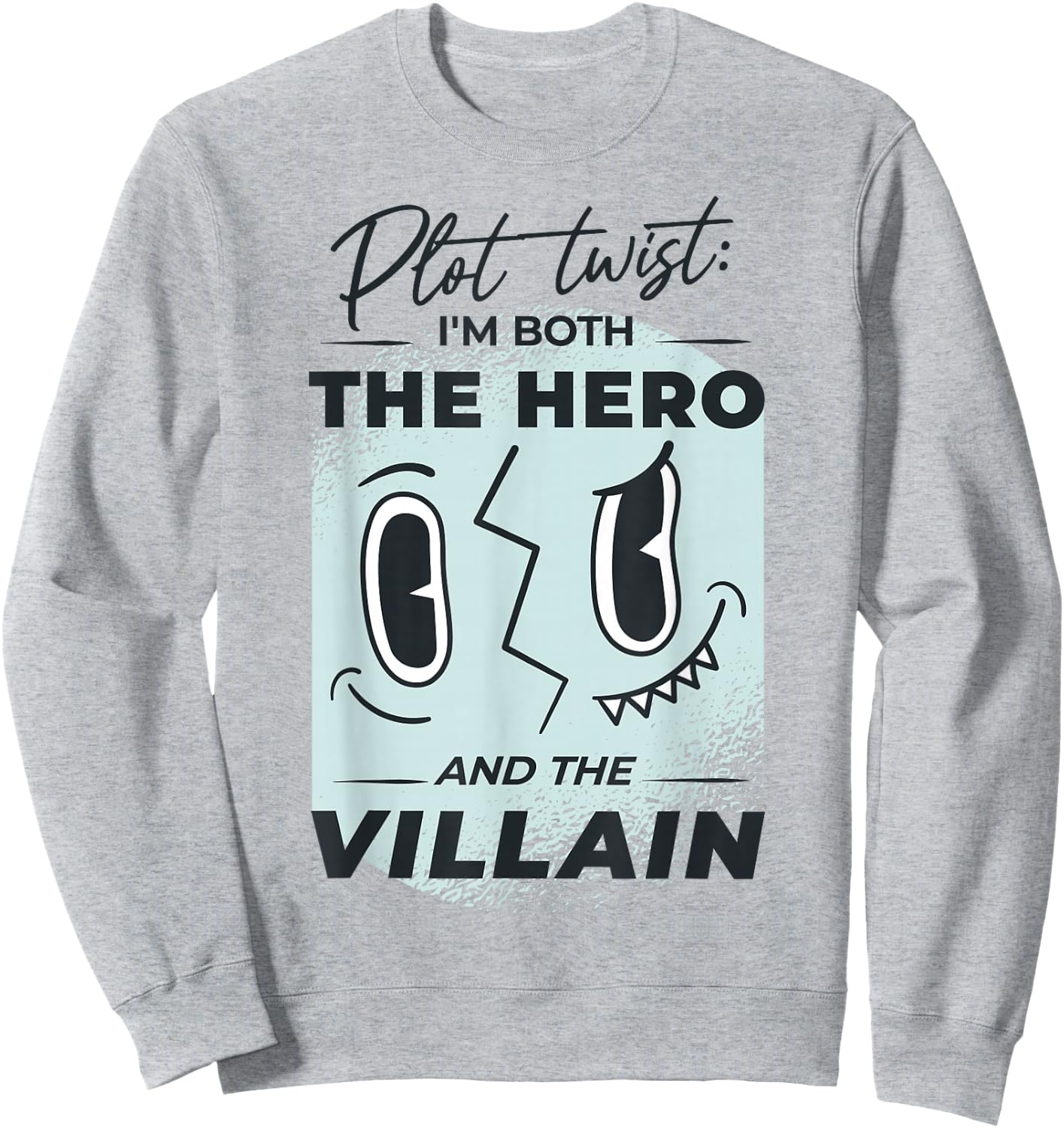 Hero And Villain Mask Sweatshirt - Sweatshirt | Ash