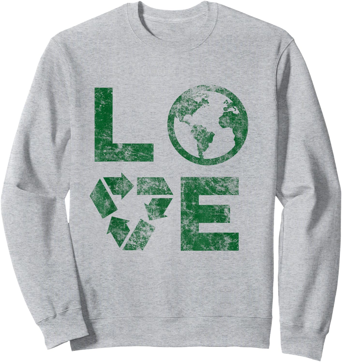 Liebe Earth Day 90s Vintage Recycled Children or Teachers Sweatshirt - Sweatshirt | Ash