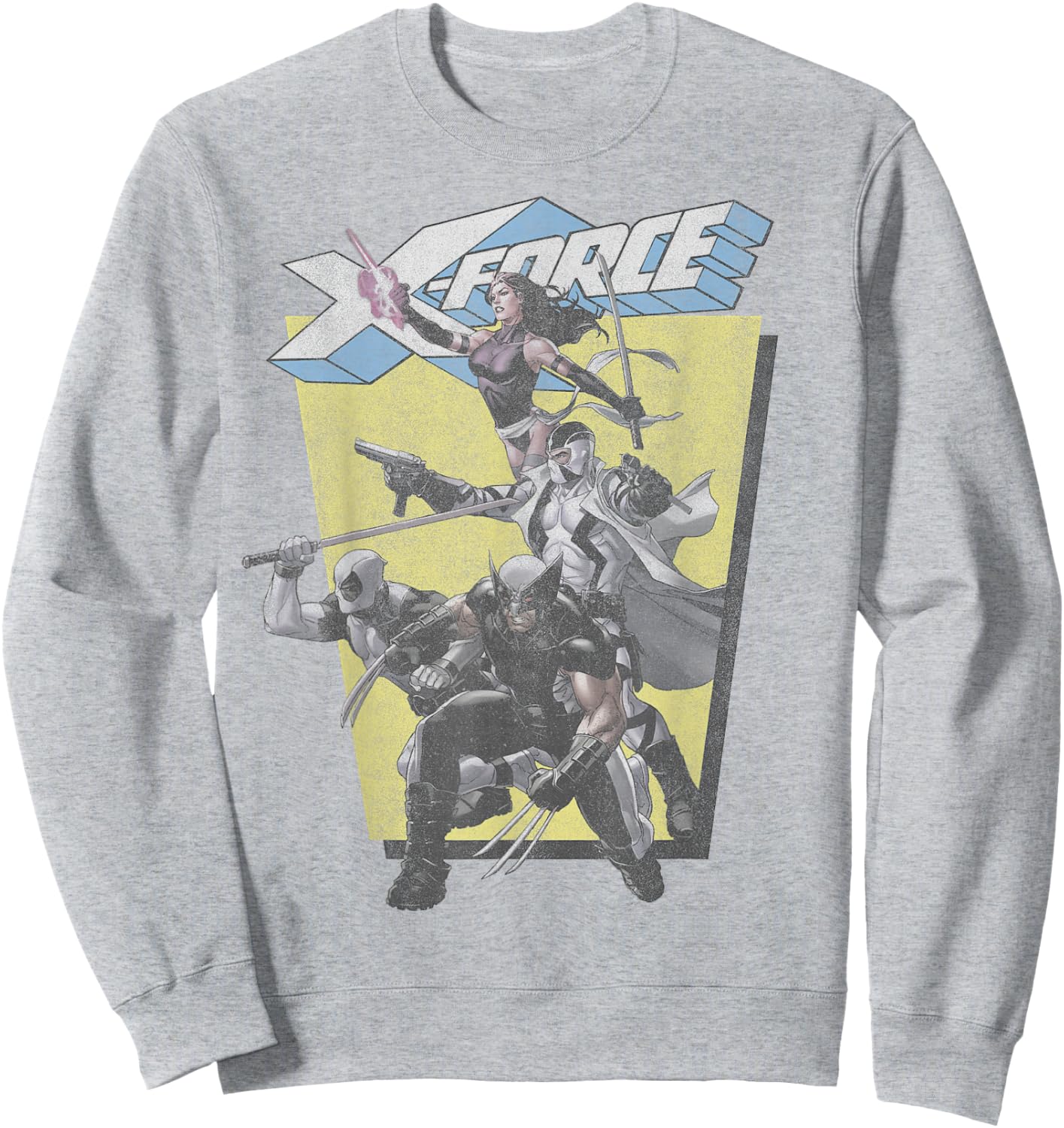 Marvel Deadpool X-Force Group Shot Action Pose Sweatshirt - Sweatshirt | Ash
