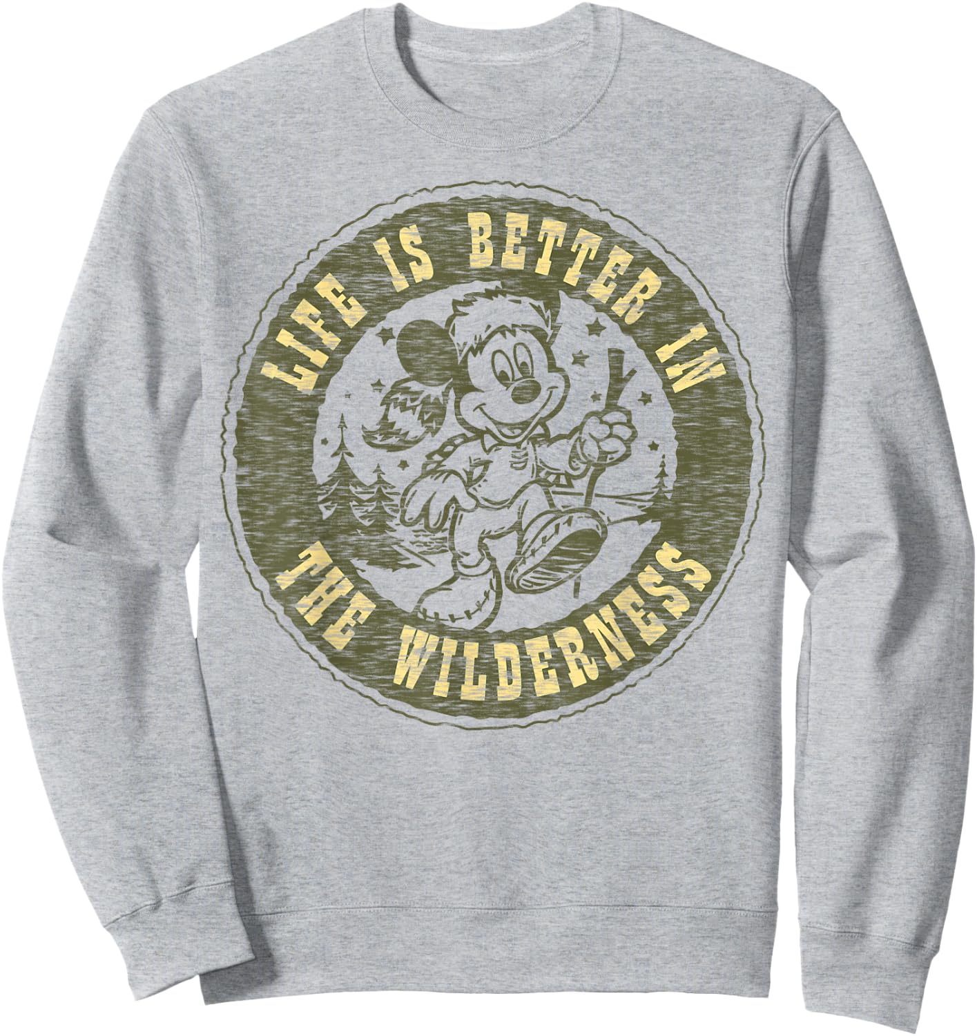 Disney Mickey and Friends Life is Better in The Wilderness Small Sweatshirt - Sweatshirt | Ash