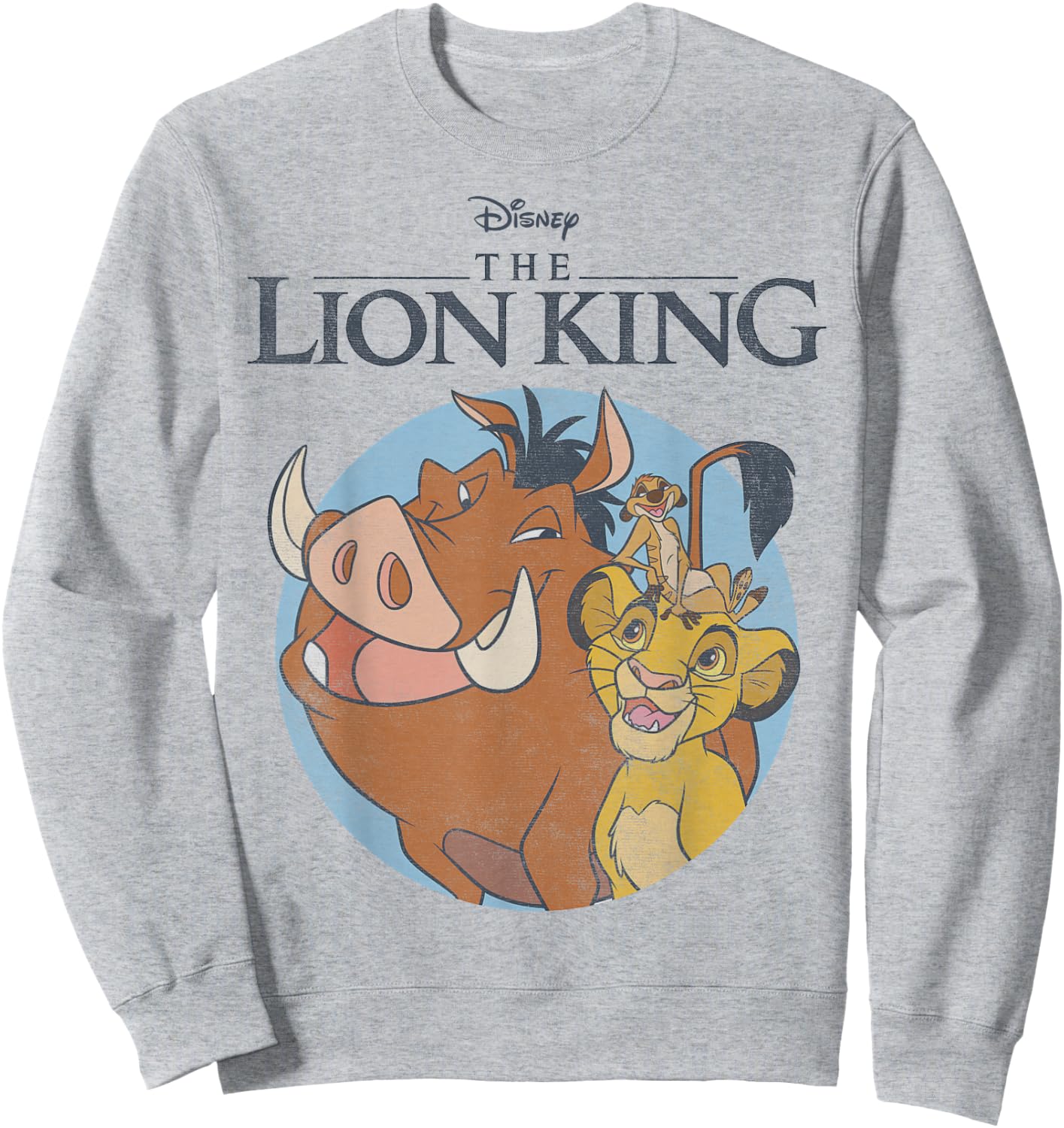 Disney The Lion King Timon Pumbaa & Simba Portrait Logo Sweatshirt - Sweatshirt | Ash
