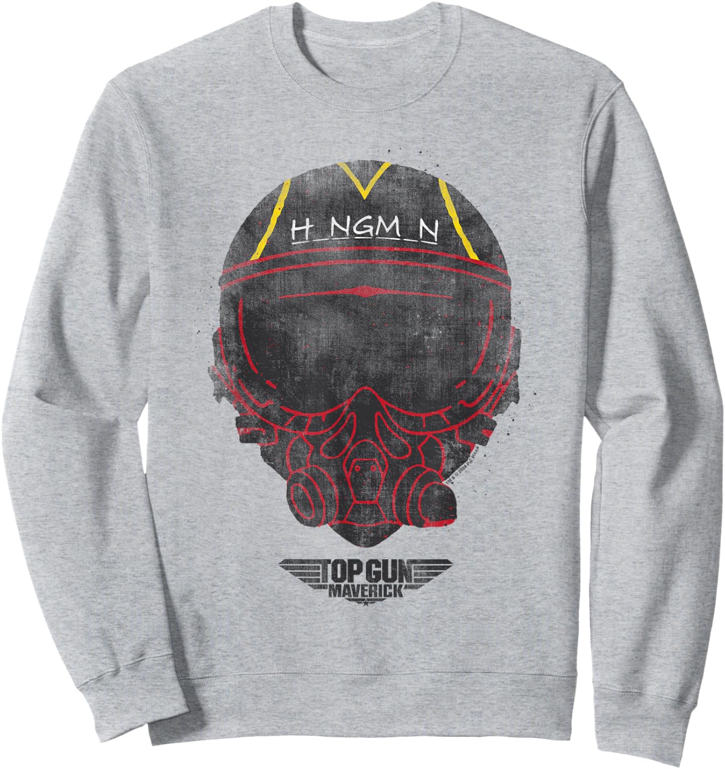 Top Gun Hangman Helmet , Small, Grey Sweatshirt - Sweatshirt | Ash
