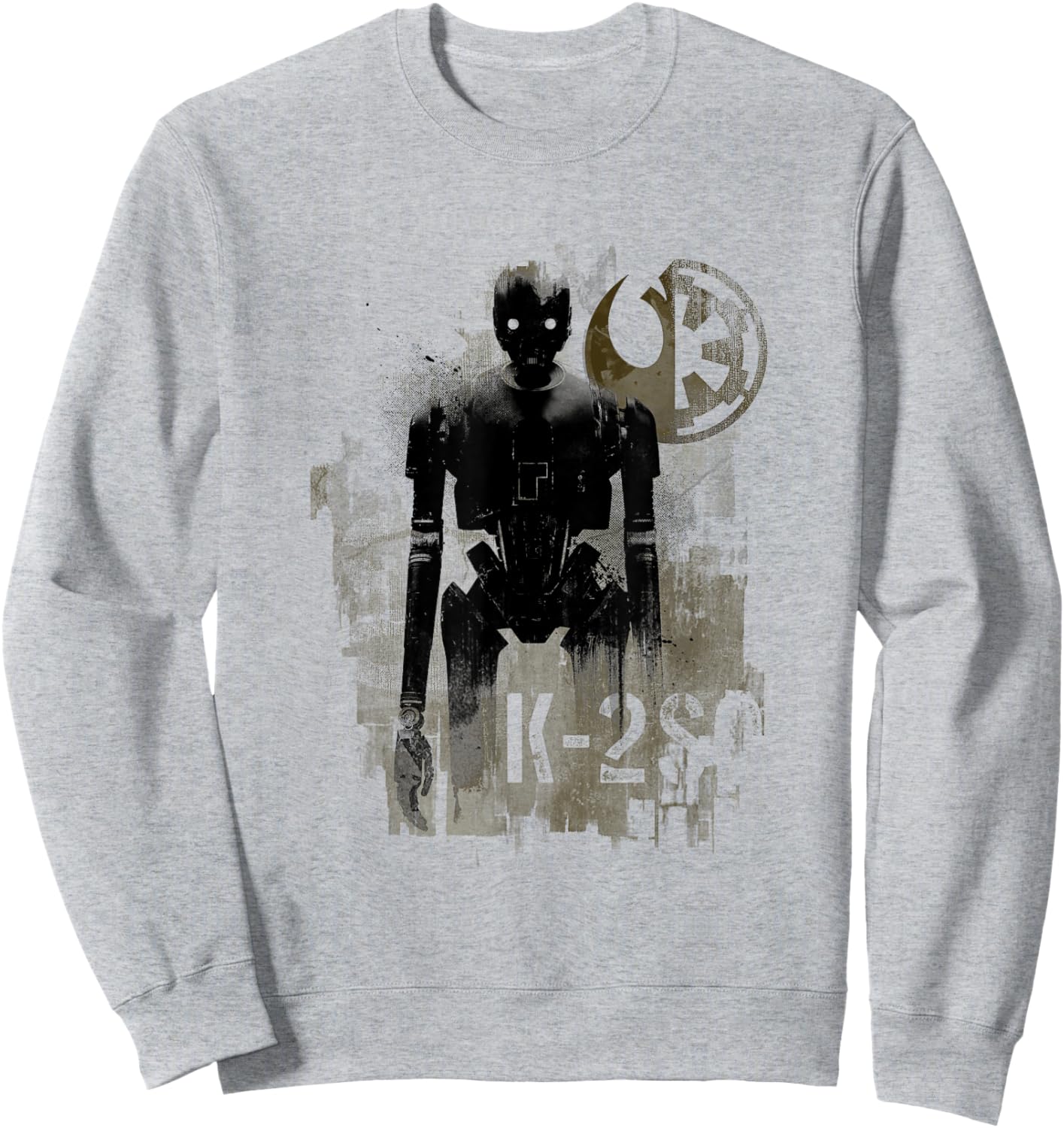 Star Wars Rogue One Iconic K-2SO Droid Retro Chest Poster V3 Sweatshirt - Sweatshirt | Ash