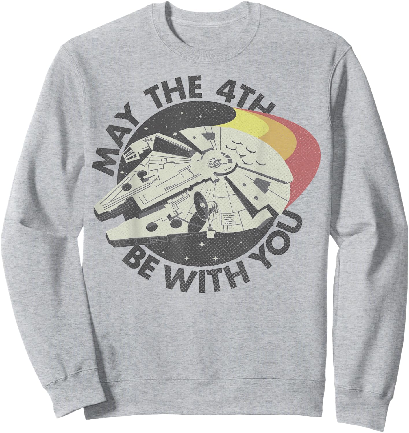 Star Wars Millennium Falcon Retro May The 4th Be With You Sweatshirt - Sweatshirt | Ash