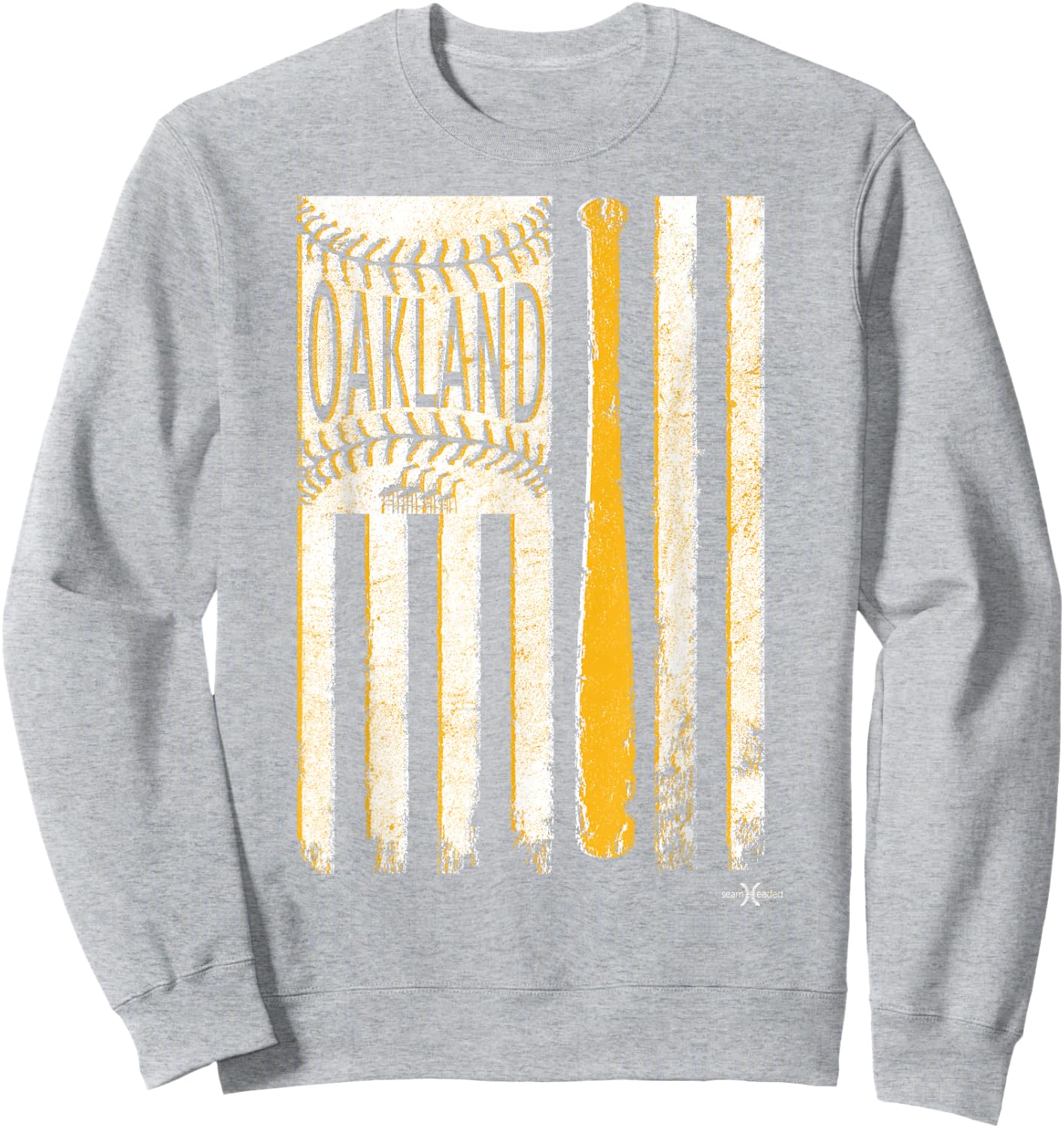 Classic Oakland Baseball Flag | Patriotic Baseball Sweatshirt - Sweatshirt | Ash