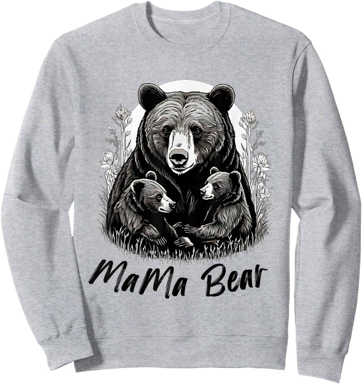 Mama Bear 2 Baby Cubs Mothers Day Family Bear Baby Newborn Sweatshirt - Sweatshirt | Ash