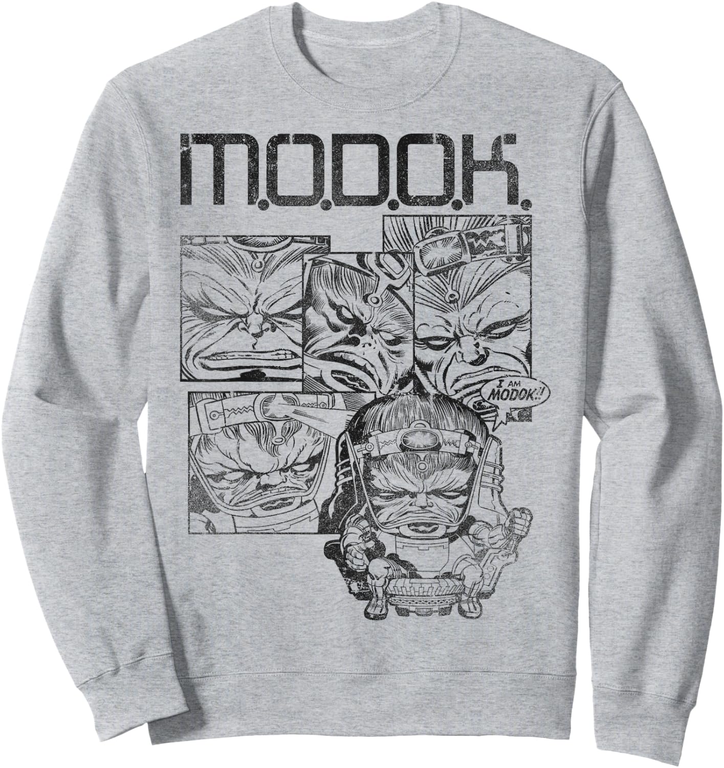Marvel MODOK Black & White Comic Panels Sweatshirt - Sweatshirt | Ash