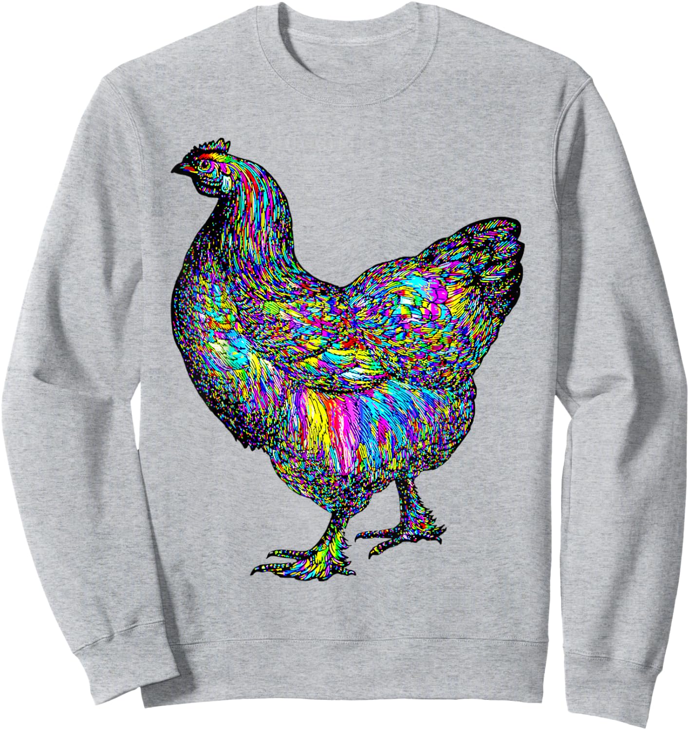 Psychedelic Chicken Bird Sweatshirt - Sweatshirt | Ash