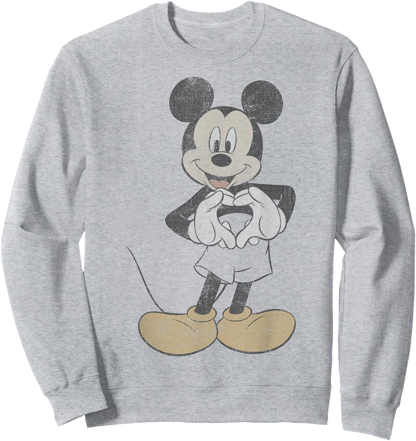 Disney Mickey and Friends Mickey Mouse Heart Hands Small Sweatshirt - Sweatshirt | Ash