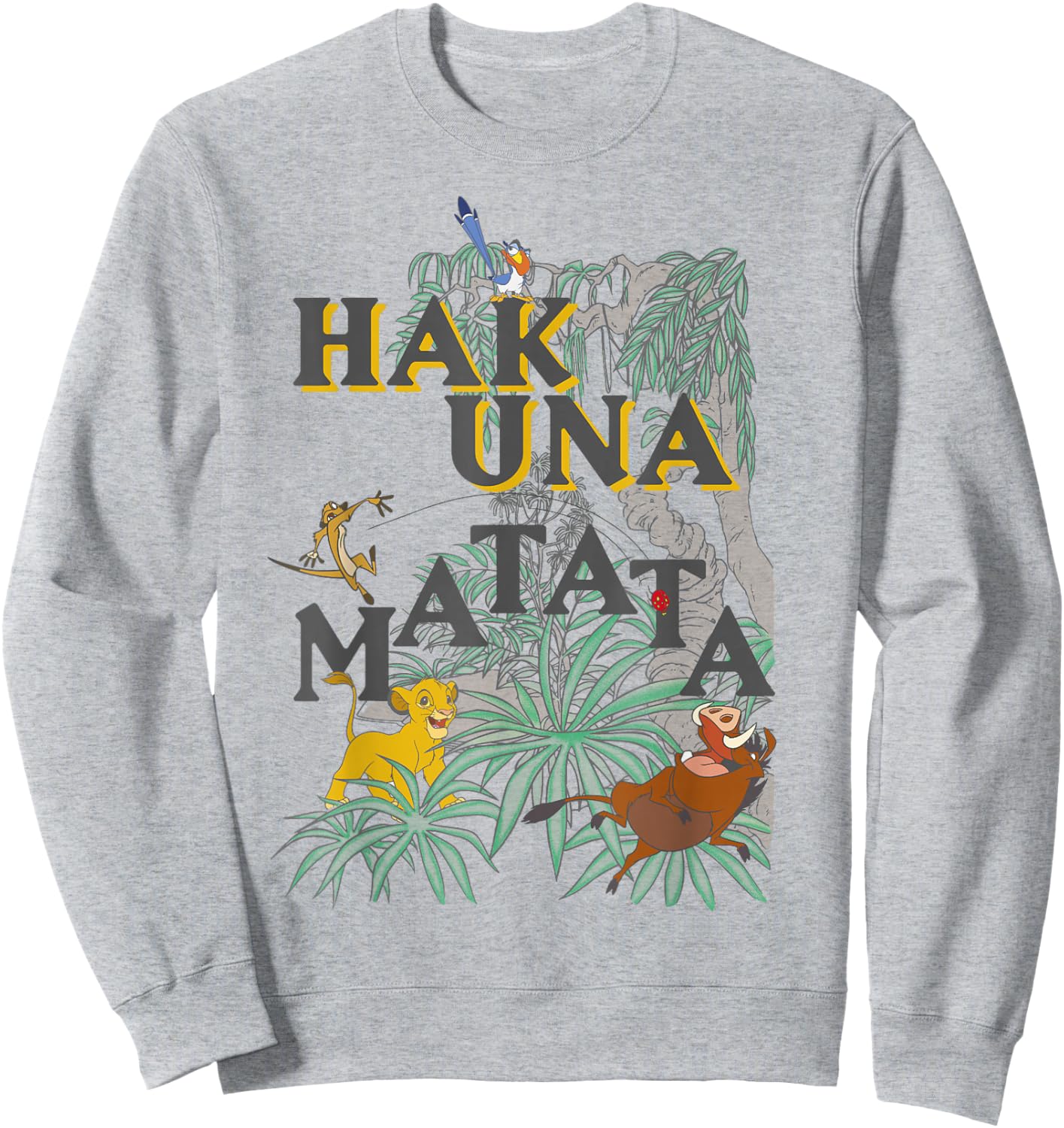 Disney The Lion King Hakuna Matata Jungle Scene Sweatshirt - Sweatshirt | Ash