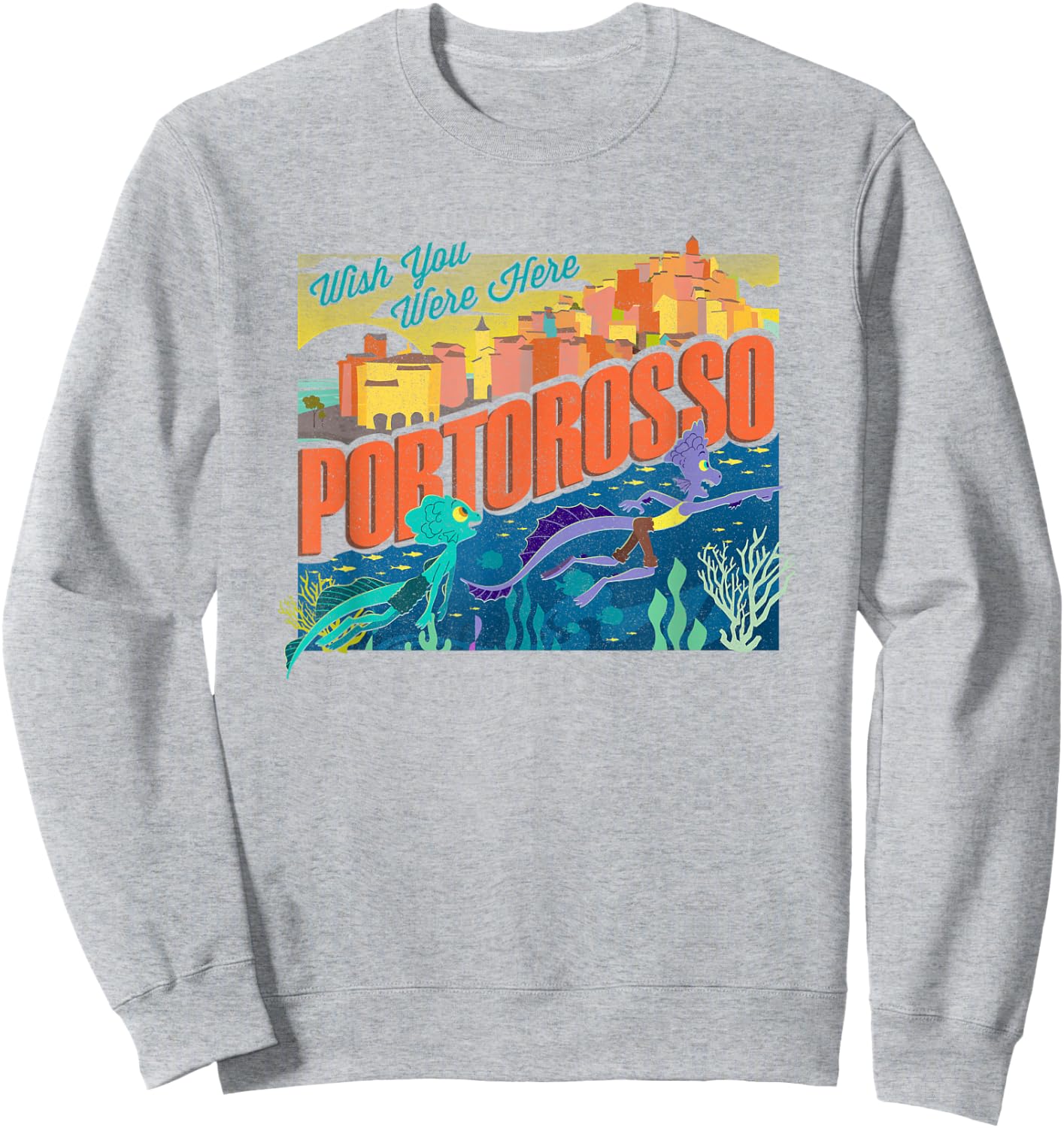 Disney Pixar Luca Portorosso Wish You were Here Sweatshirt - Sweatshirt | Ash