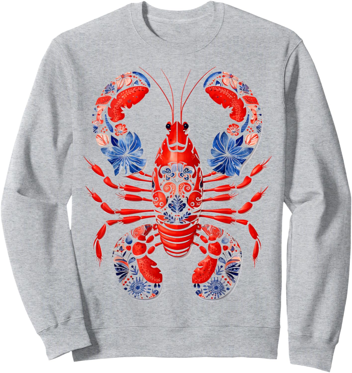 Lobster Animal Print Motif Nature Portrait Lobster Sweatshirt - Sweatshirt | Ash