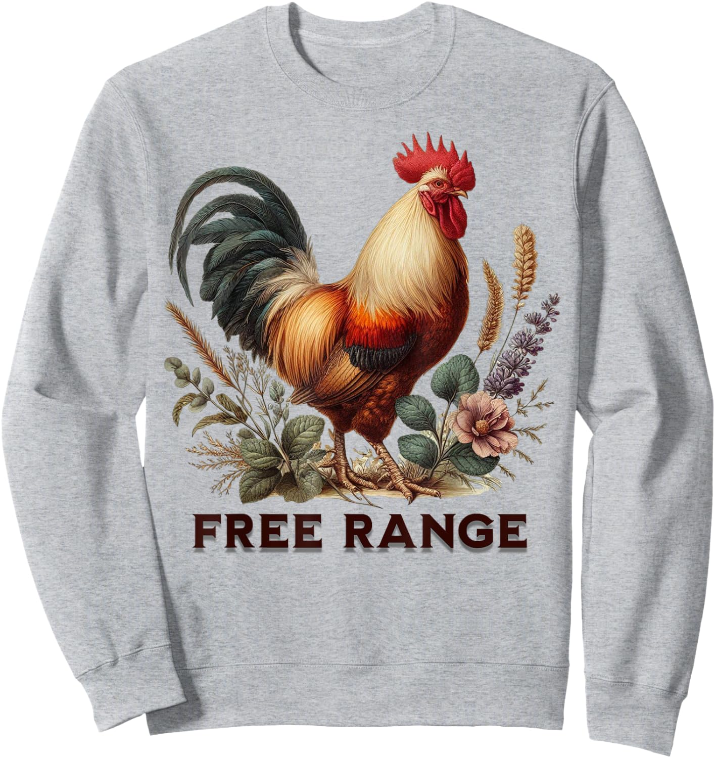 Free Range Kids Farm Field Trip Chicken Lover Gift Feral Sweatshirt - Sweatshirt | Ash