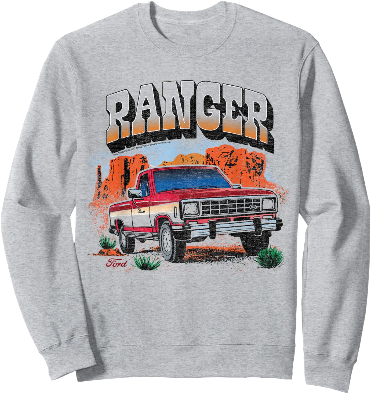 Ford - Ranger Truck 1983 Outdoor Desert Mountain Landscape Sweatshirt - Sweatshirt | Ash