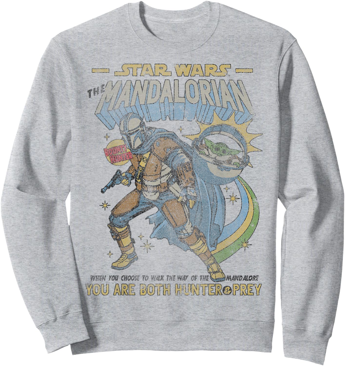 Star Wars Mandalorian Comic Poster Sweatshirt - Sweatshirt | Ash